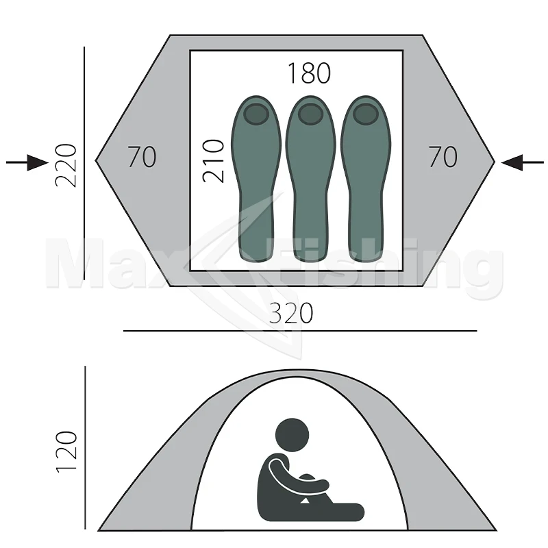 Палатка BTrace Travel 3 зеленый