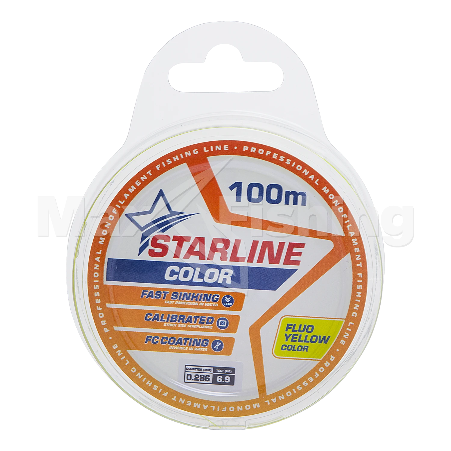 Леска монофильная IAM Starline 0,286мм 100м (fluo yellow)