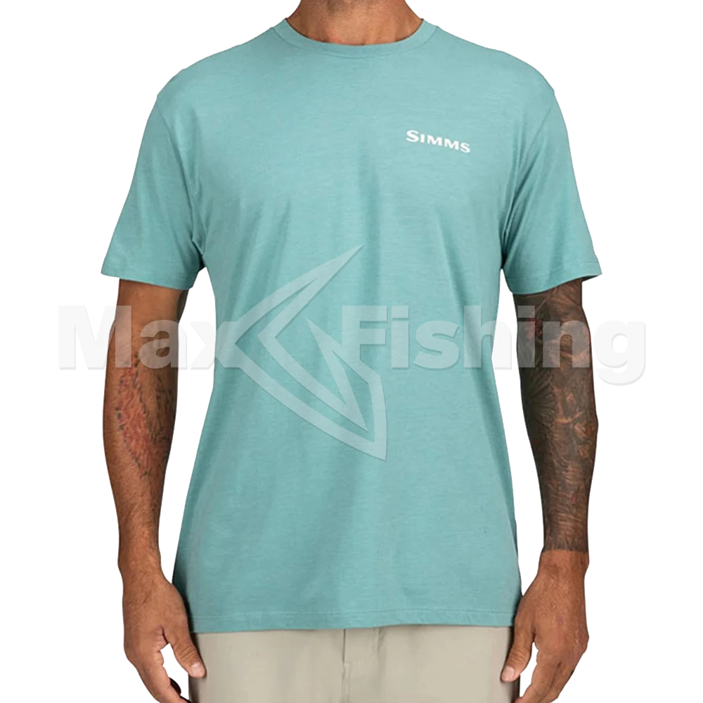 Футболка Simms Walleye Outline T-Shirt M Oil Blue Heather