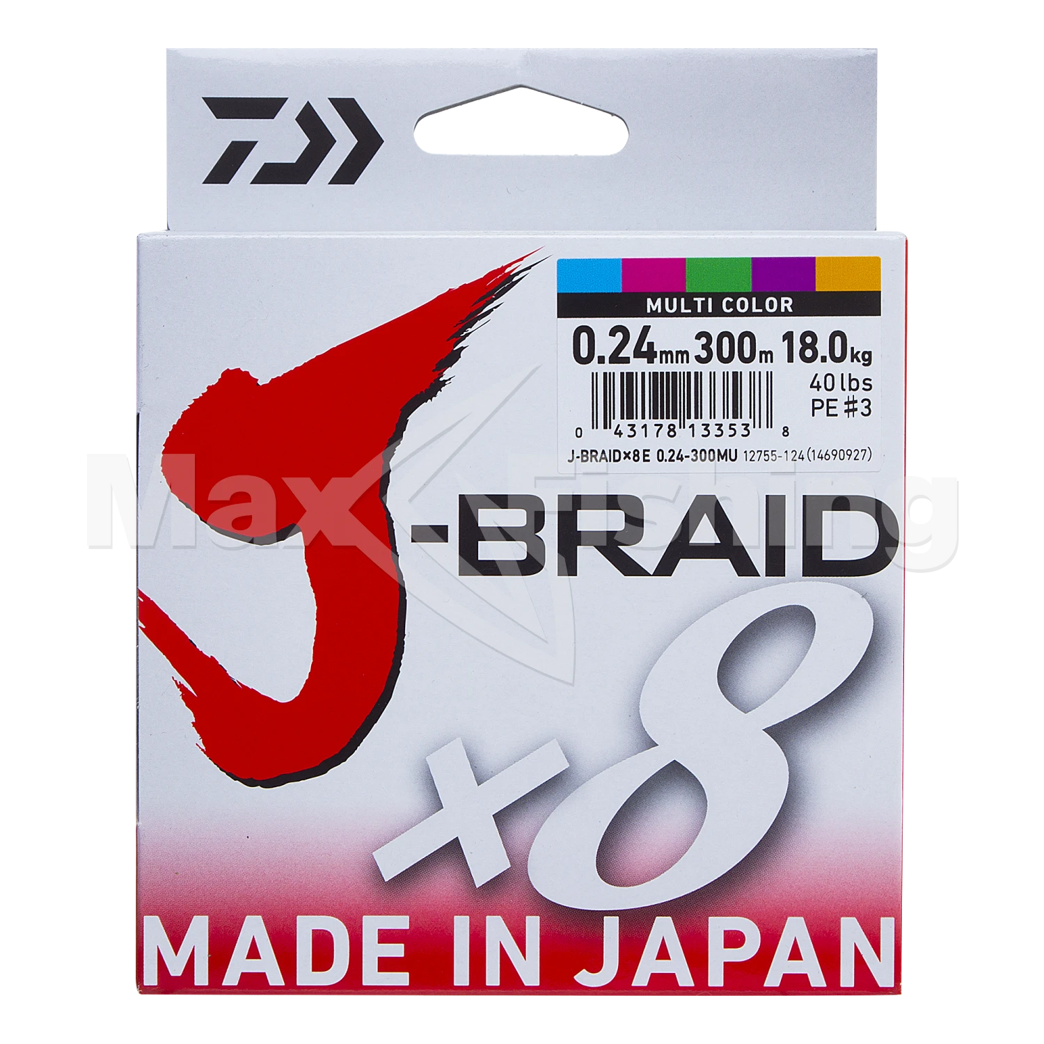 Шнур плетеный Daiwa J-Braid X8 #3 0,24мм 300м (multicolor)