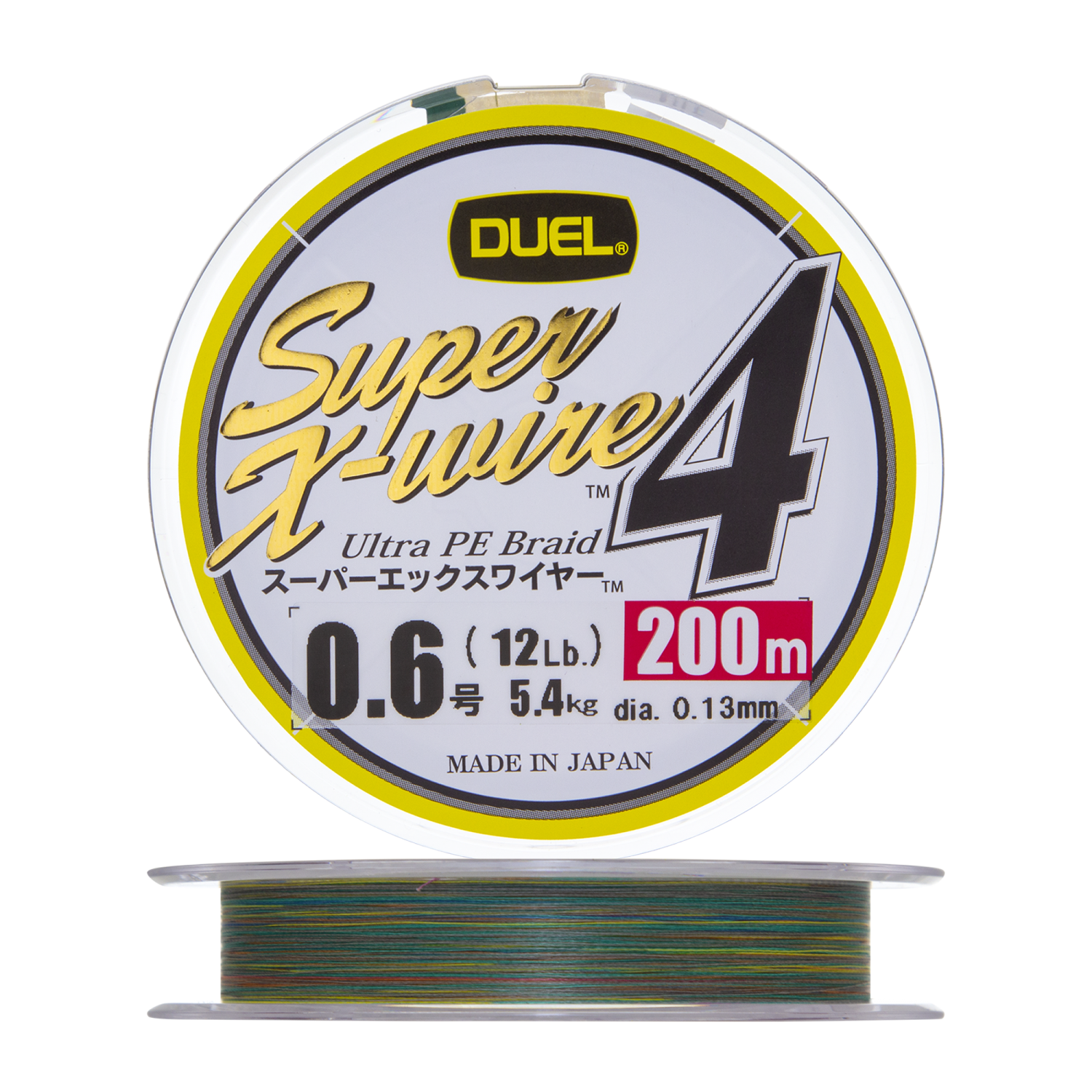 Шнур плетеный Duel PE Super X-Wire 4 #0,6 0,13мм 200м (5color-Yellow marking)