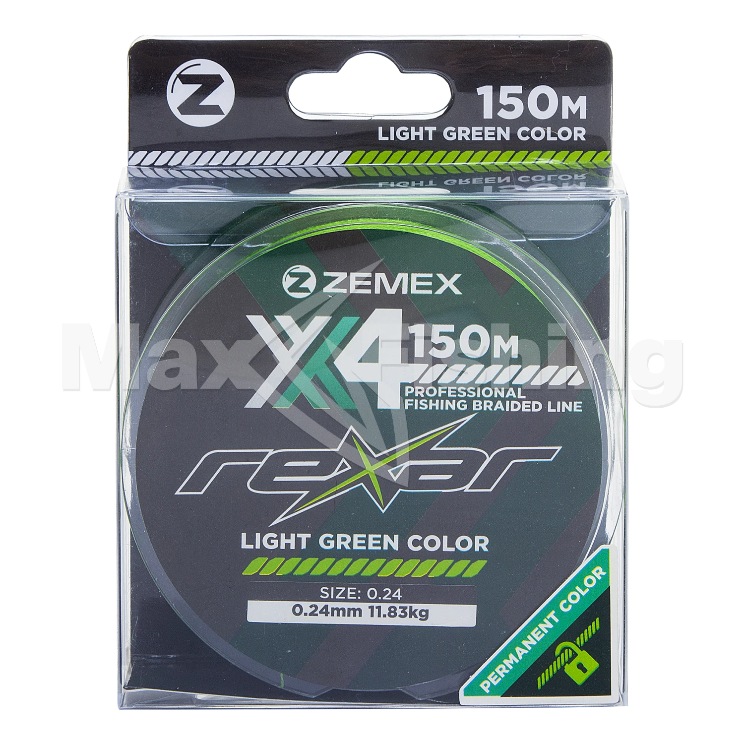 Шнур плетеный Zemex Rexar X4 0,24мм 150м (light green)