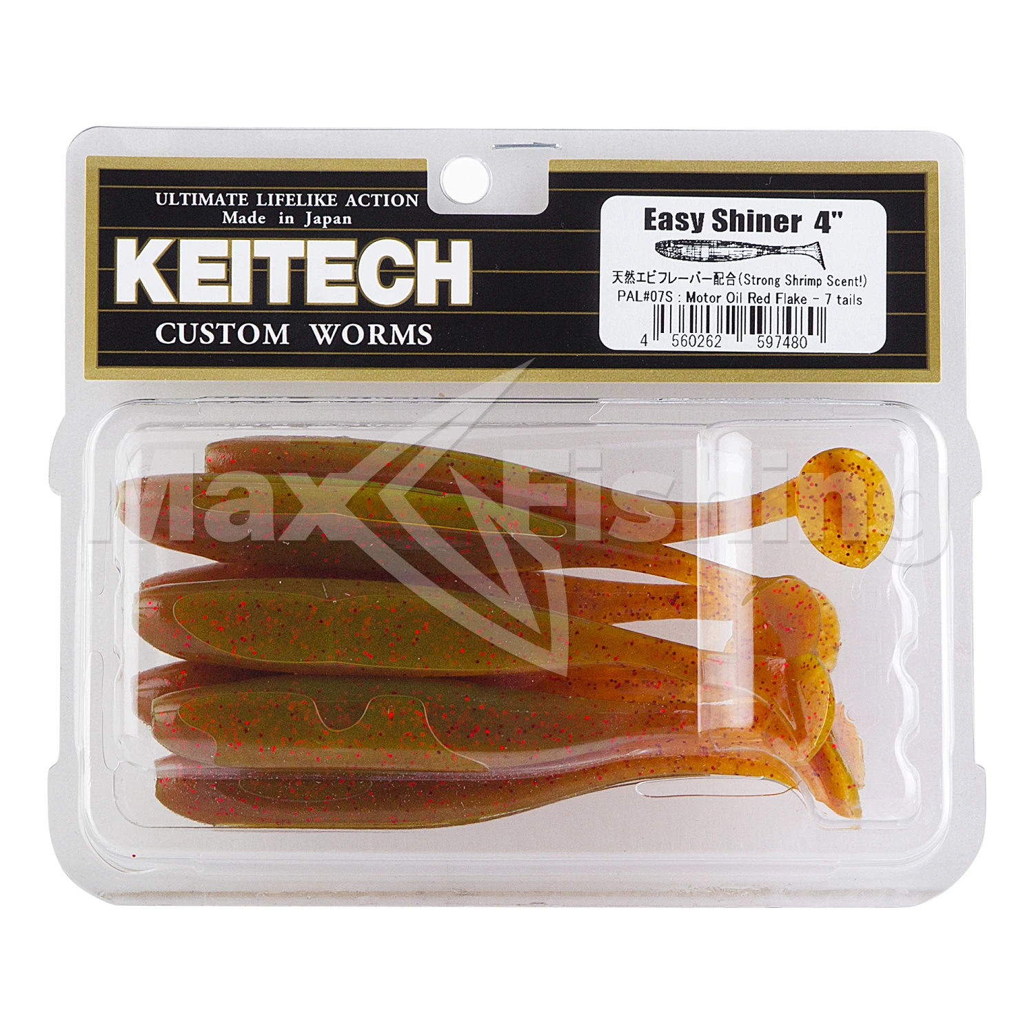 Приманка силиконовая Keitech Easy Shiner 4" #PAL07 Motor Oil Red Flake