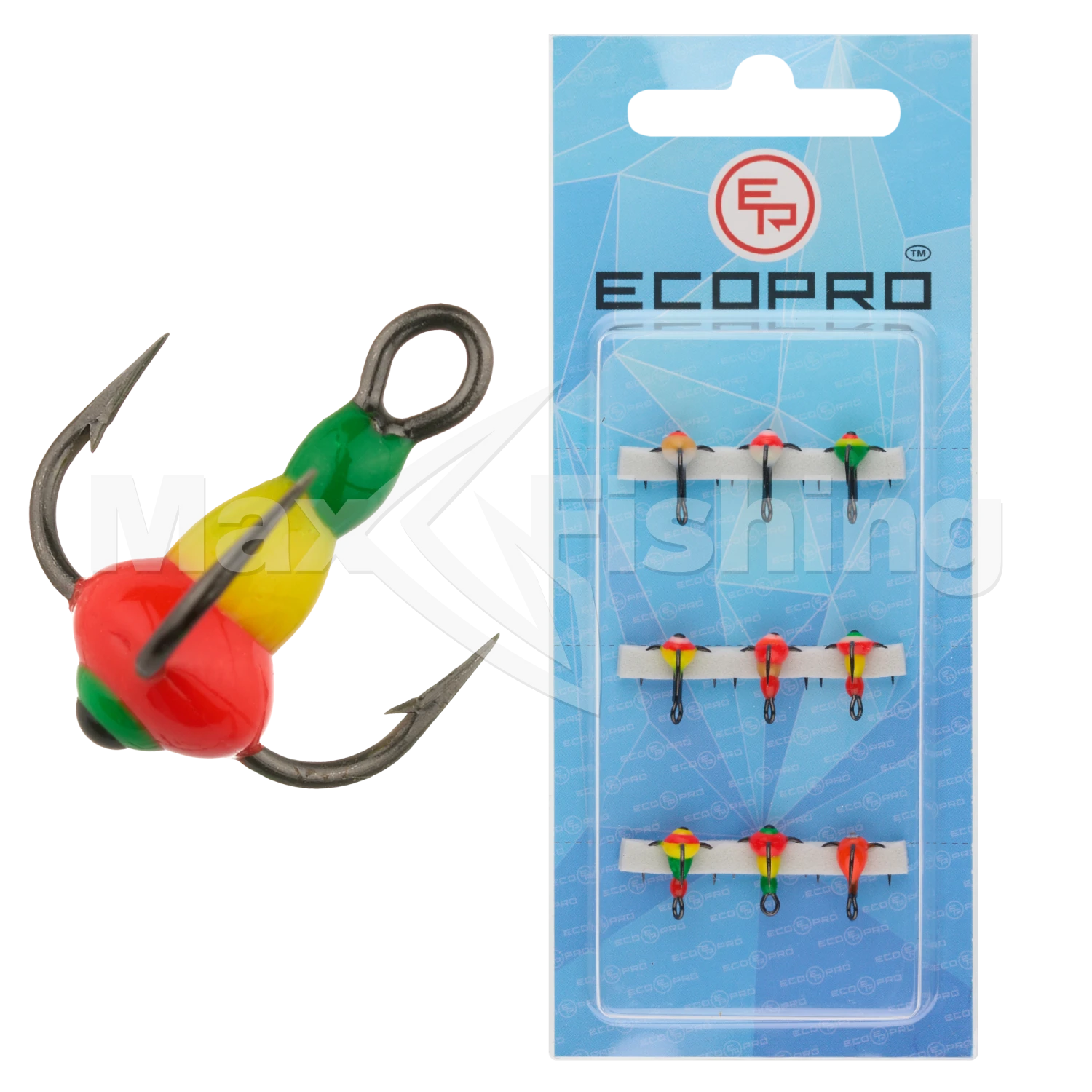 Тройник-капля EcoPro без цепочки на крючке VMC #10 (9шт)