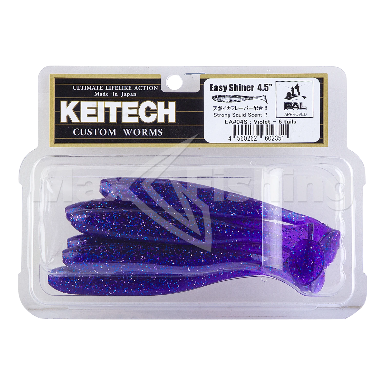 Приманка силиконовая Keitech Easy Shiner 4,5" #EA04 Violet