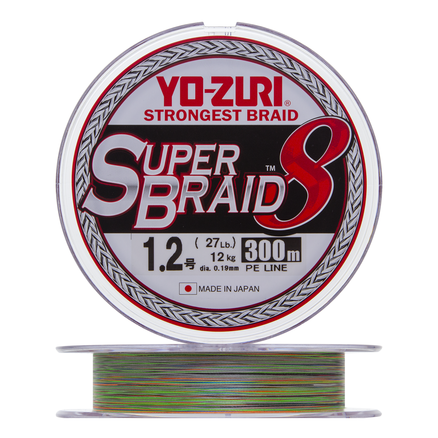 Шнур плетеный Yo-Zuri PE Superbraid 8 #1,2 0,19мм 300м (5color)
