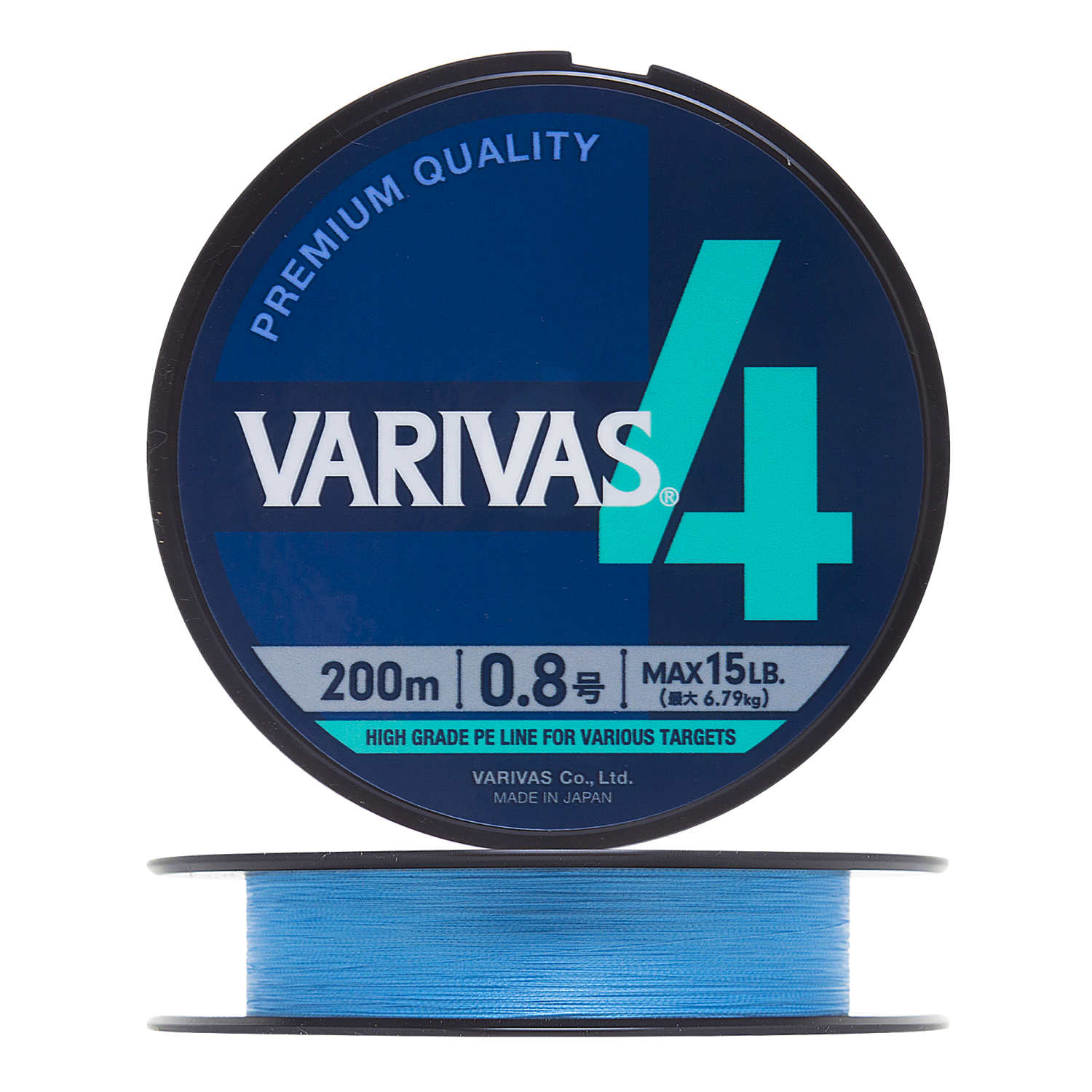 Шнур плетеный Varivas X4 #0,8 0,148мм 200м (water blue)