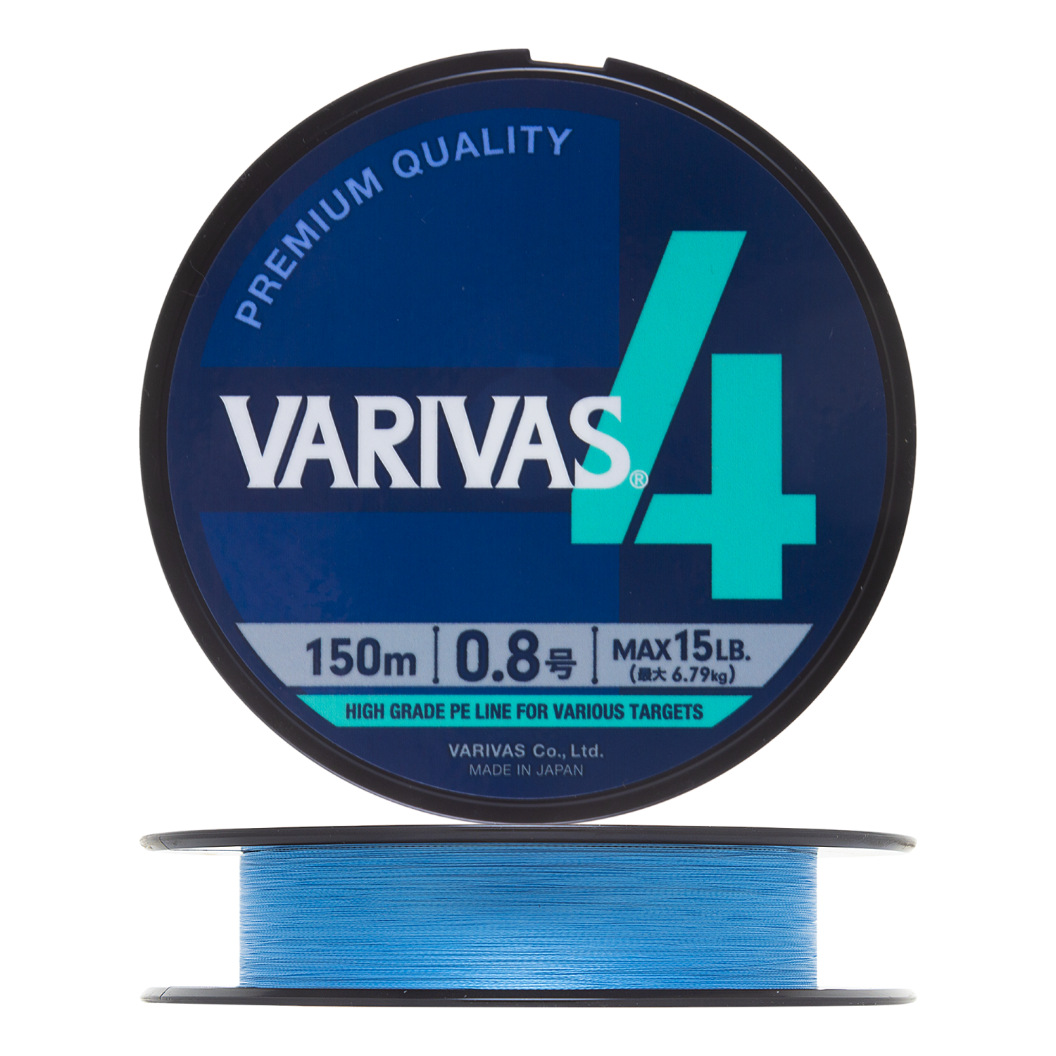 Шнур плетеный Varivas X4 #0,8 0,148мм 150м (water blue)