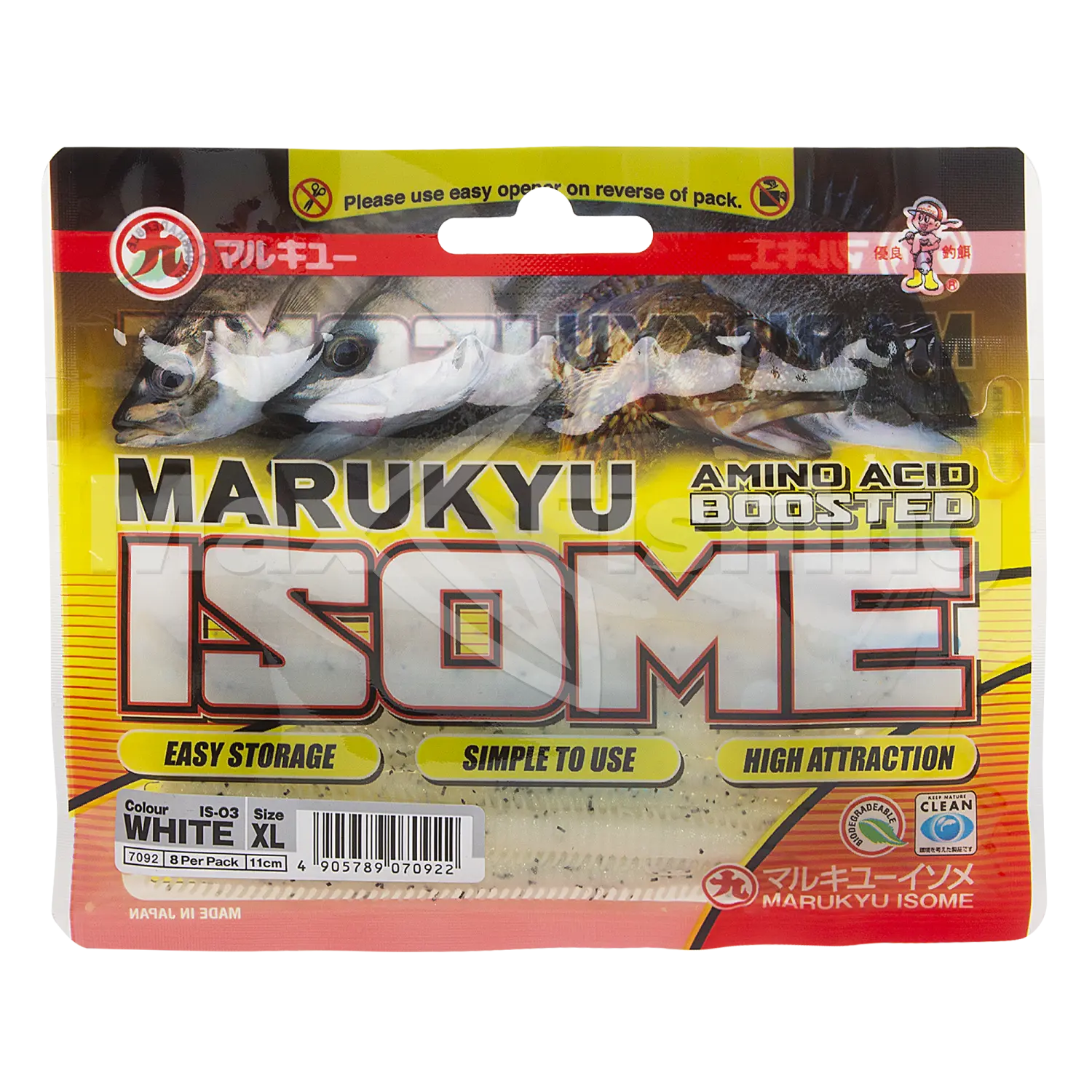 Приманка силиконовая Marukyu Power Isome XLarge (8шт) #White 7092 (Intl)