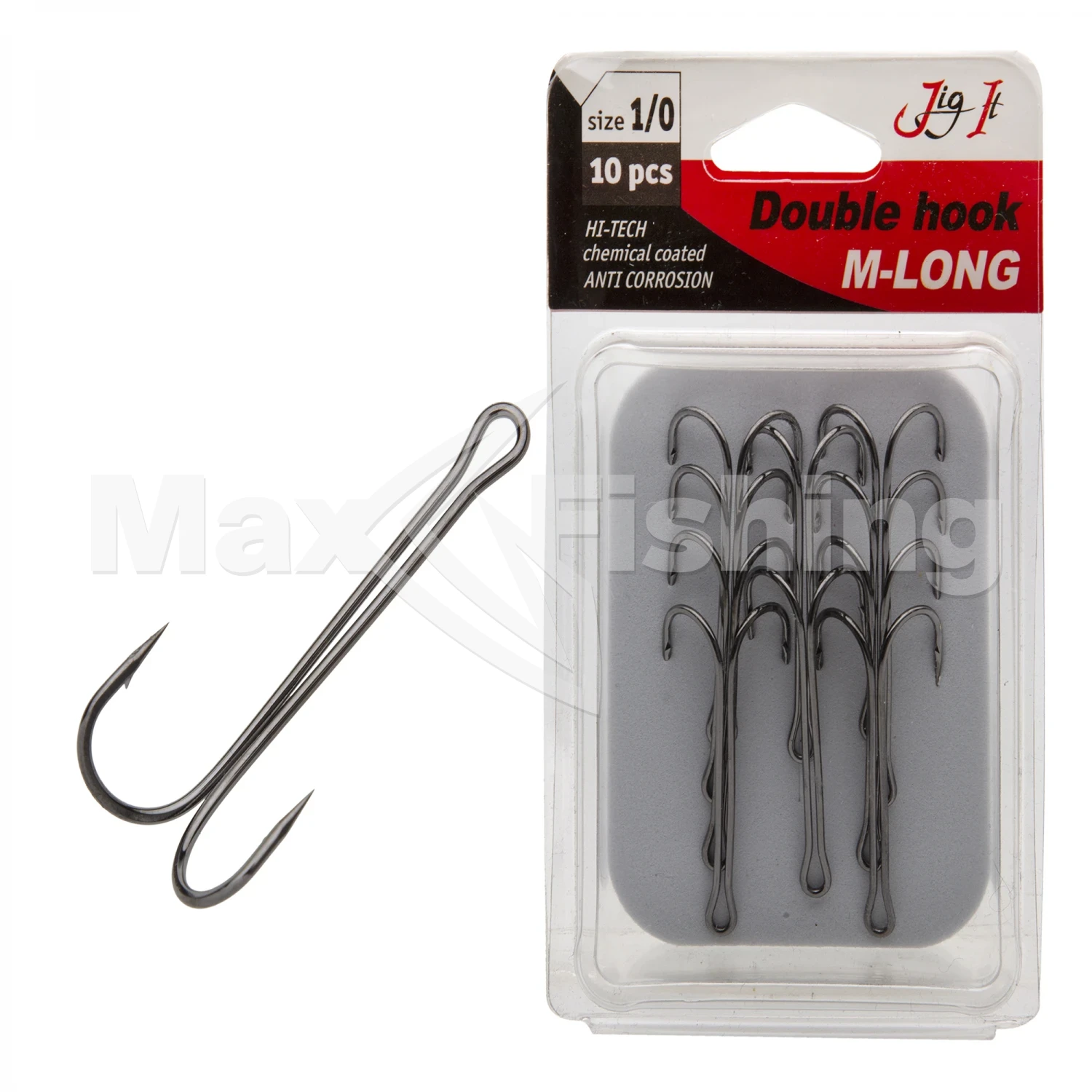 Крючок двойной Jig It M-Long Double Hooks #4/0 Black Nickel (10шт)