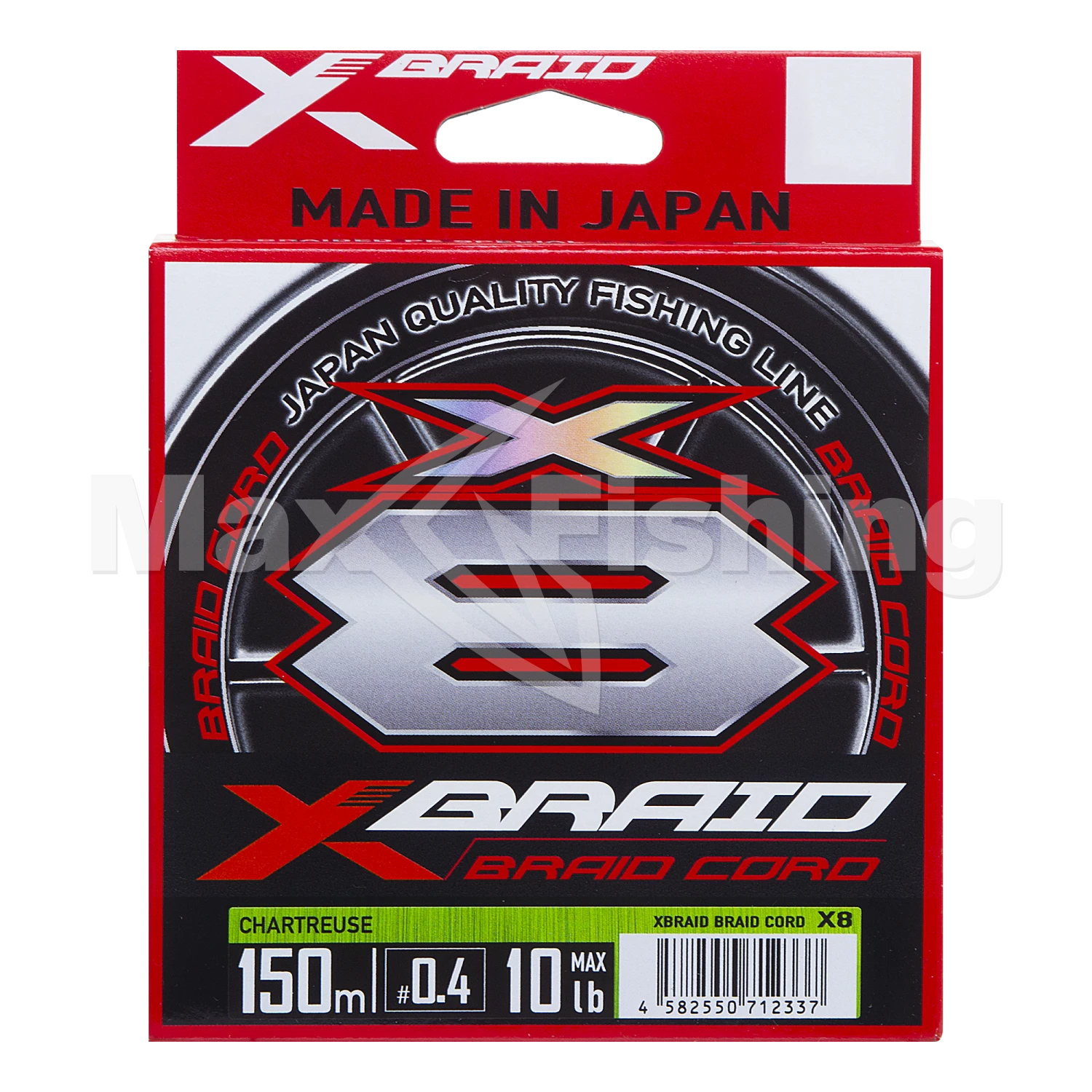 Шнур плетеный YGK X-Braid Braid Cord X8 #0,4 0,104мм 150м (chartreuse)