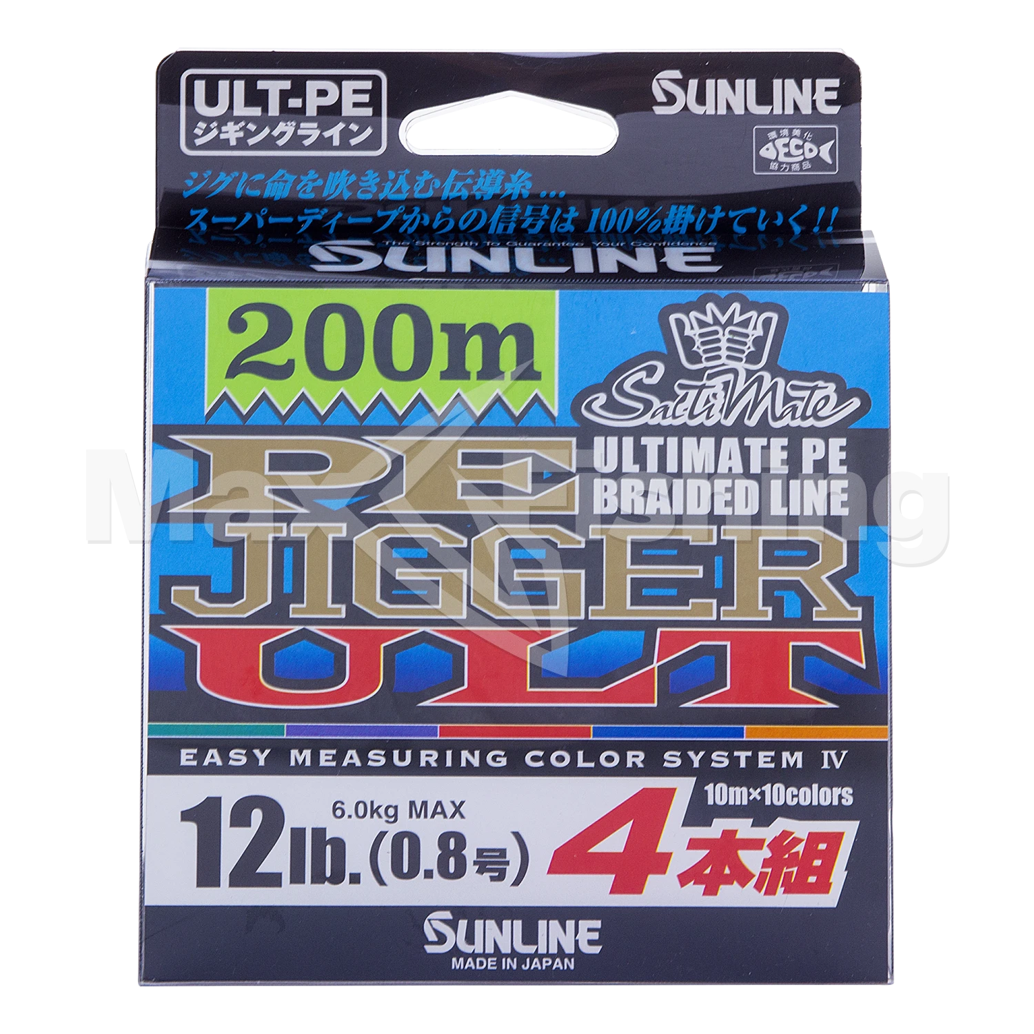 Шнур плетеный Sunline PE Jigger Ult 4 braid #0,8 0,148мм 200м (multicolor)