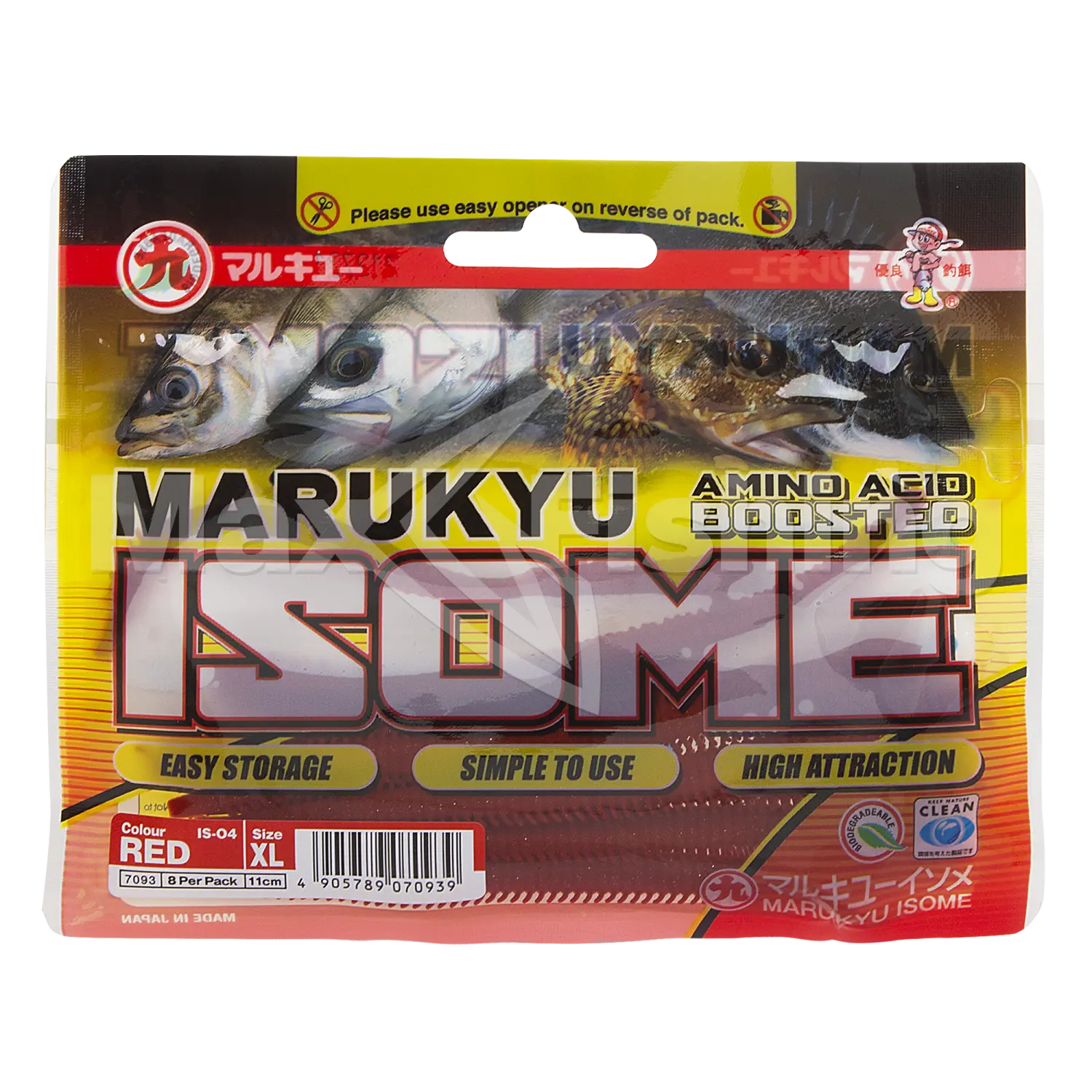 Приманка силиконовая Marukyu Power Isome XLarge (8шт) #Red 7093 (Intl)