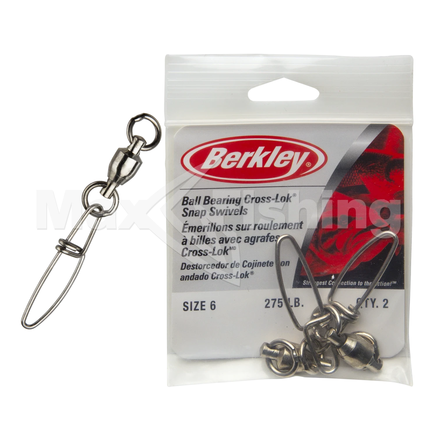 Вертлюг на подшипниках Berkley Mc Mahon BB with Snap Swivels #6