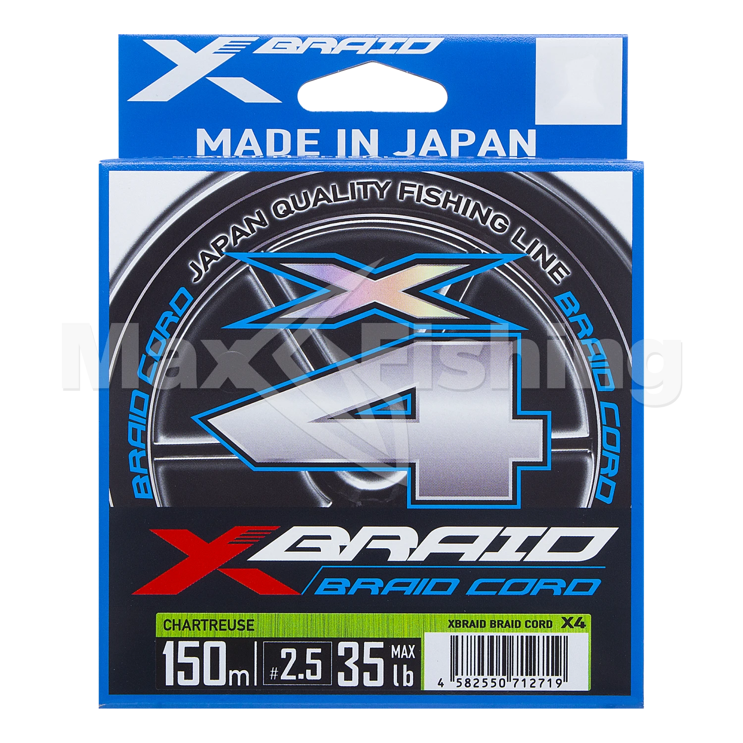 Шнур плетеный YGK X-Braid Braid Cord X4 #2,5 0,265мм 150м (chartreuse)