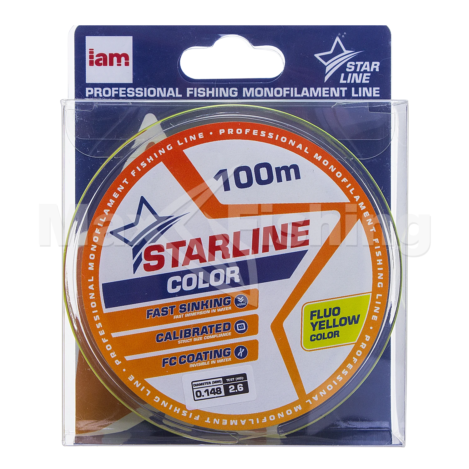 Леска монофильная IAM Starline 0,148мм 100м (fluo yellow)