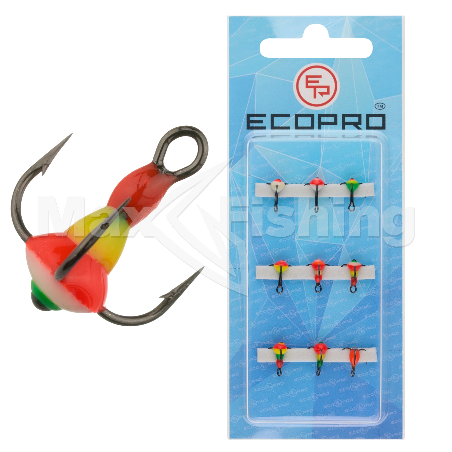 Тройник-капля EcoPro без цепочки на крючке VMC #12 (9шт)