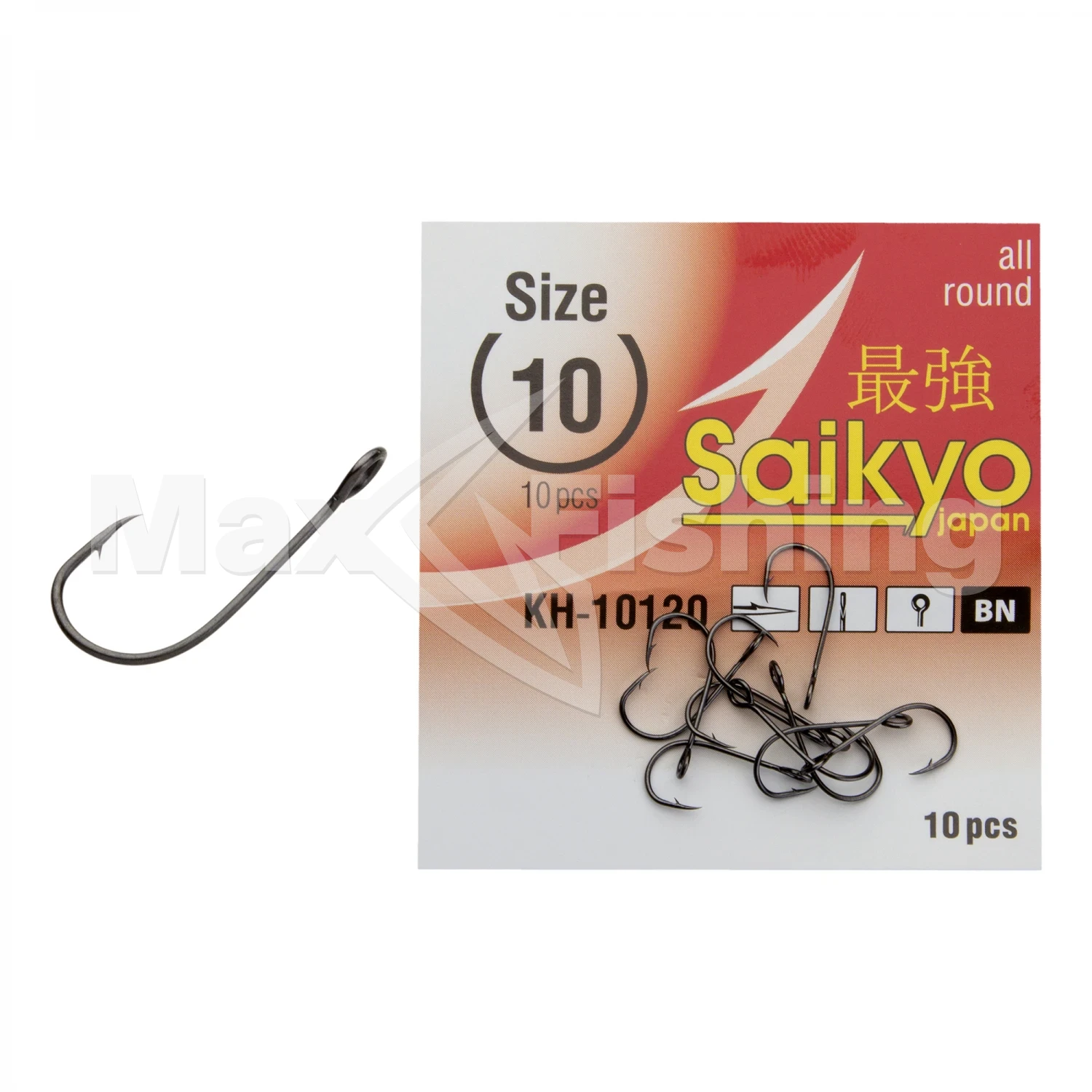 Крючок одинарный Saikyo Kh-10120 Bn #10 (10шт)