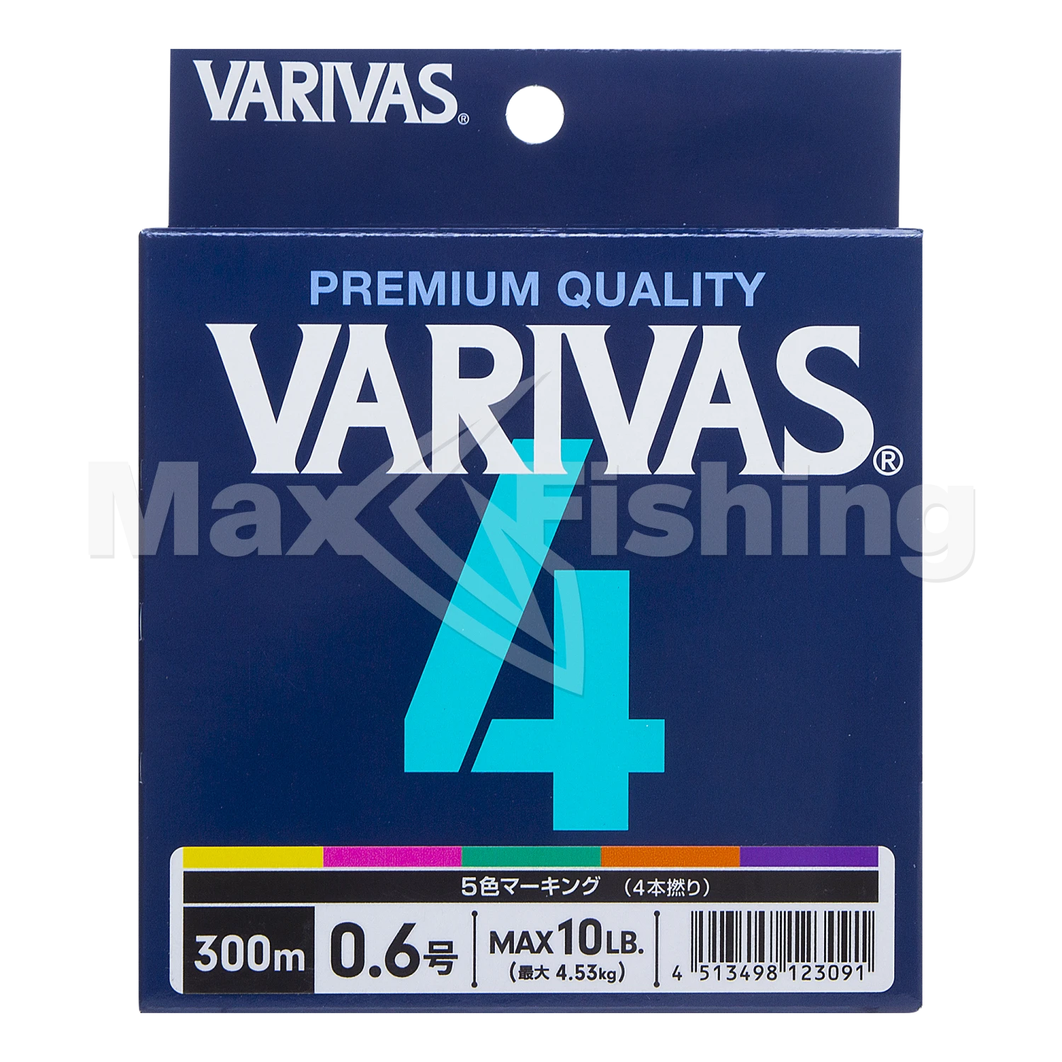 Шнур плетеный Varivas 4 PE Marking #0,6 0,128мм 300м (multicolor)