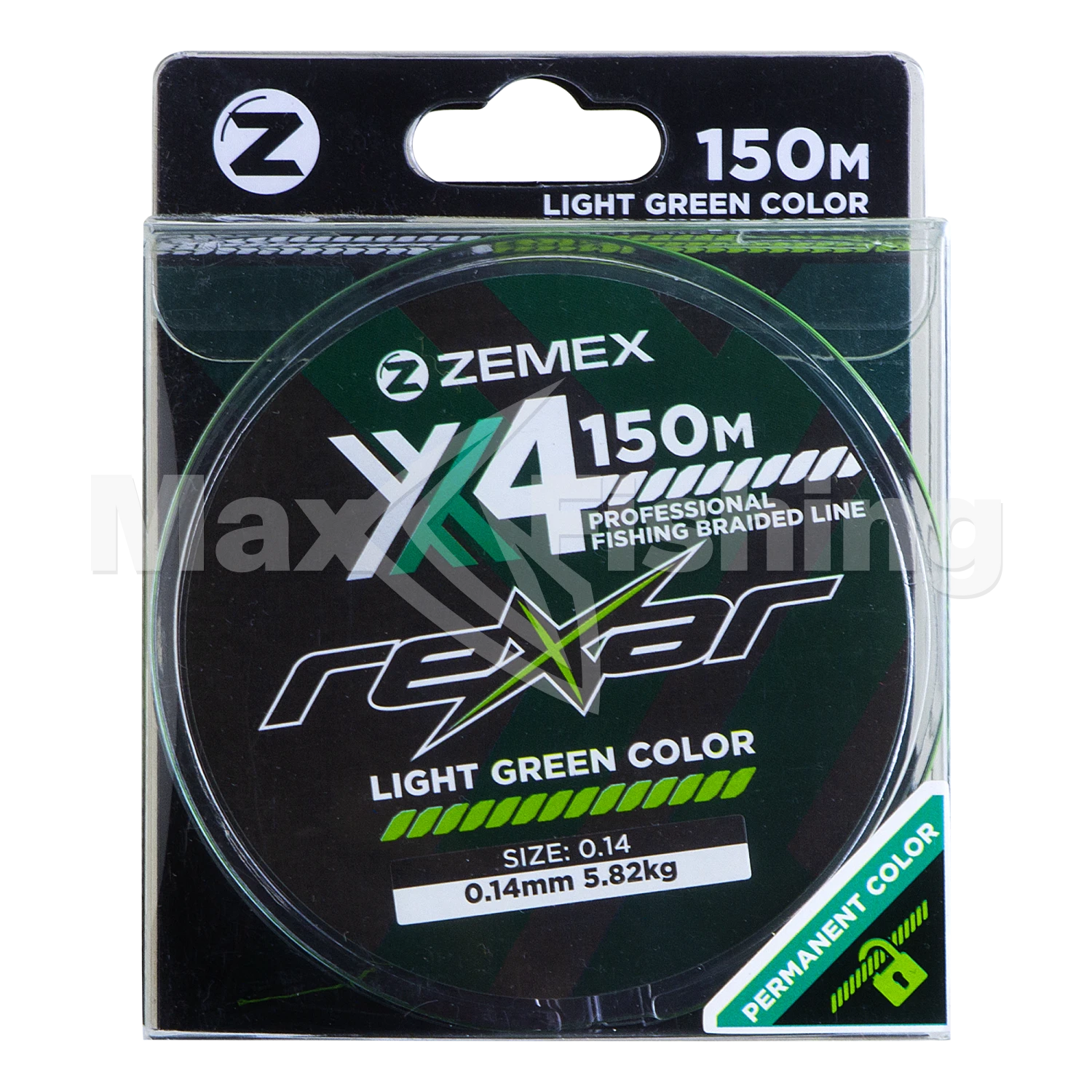 Шнур плетеный Zemex Rexar X4 0,14мм 150м (light green)