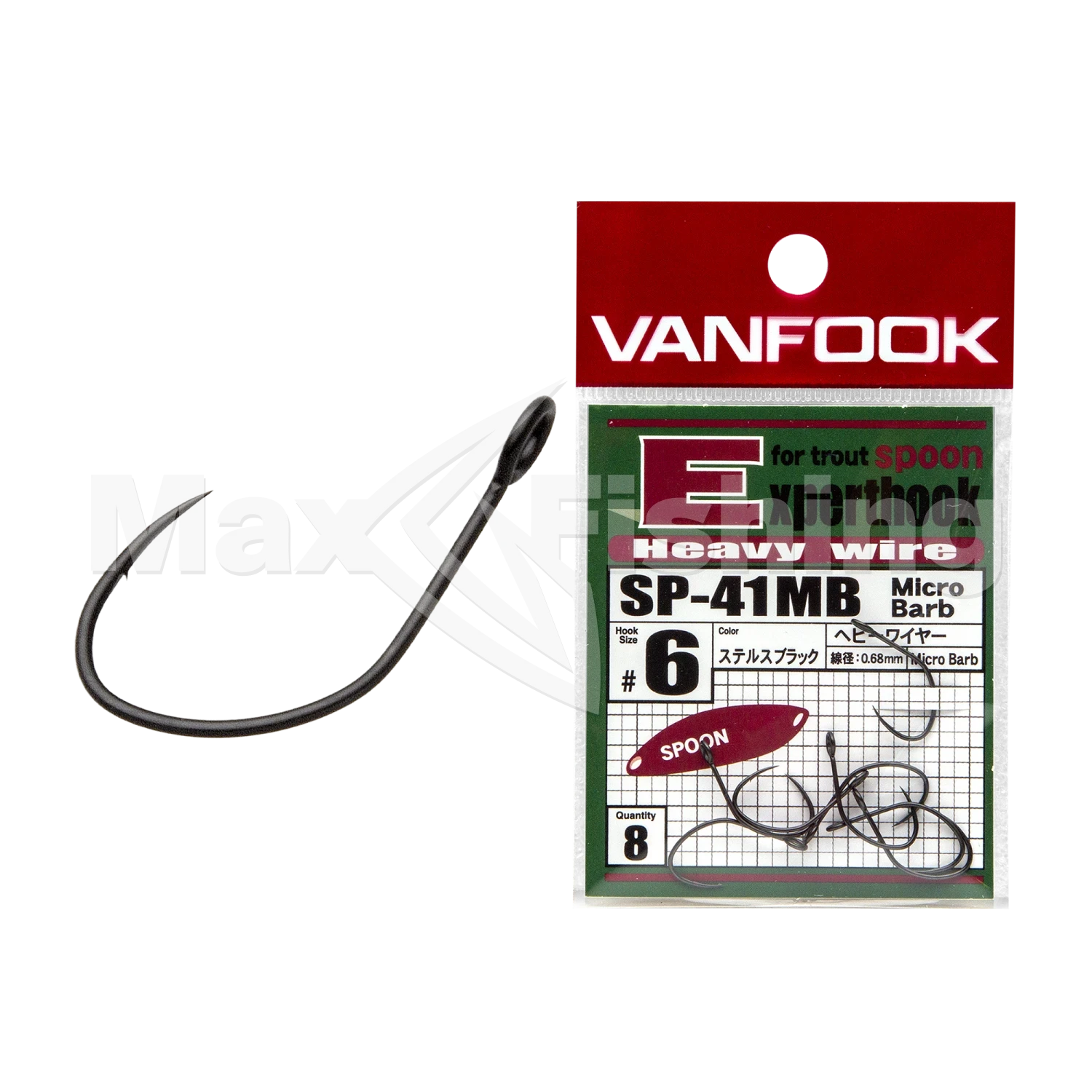 Крючок одинарный Vanfook Expert Hook Heavy Wire SP-41MB #4 (8шт)