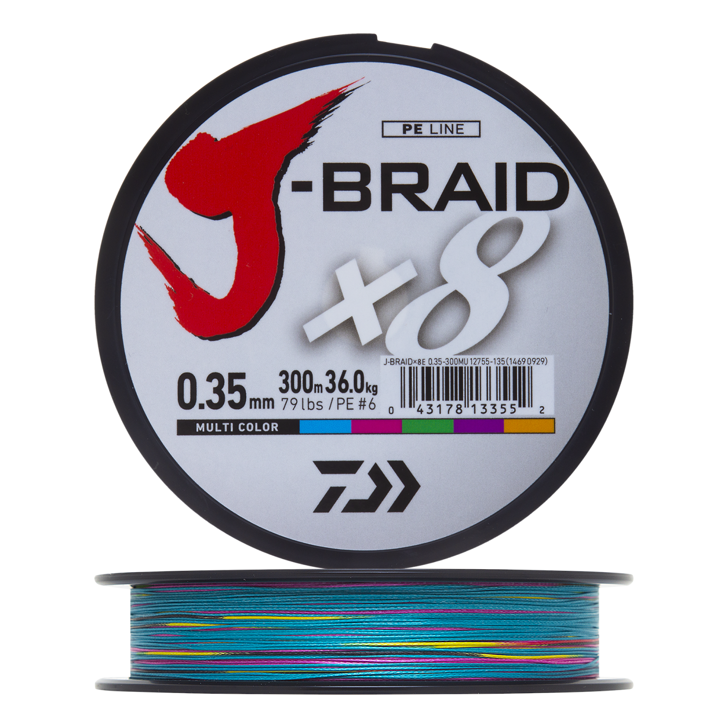 Шнур плетеный Daiwa J-Braid X8 #6 0,35мм 300м (multicolor)