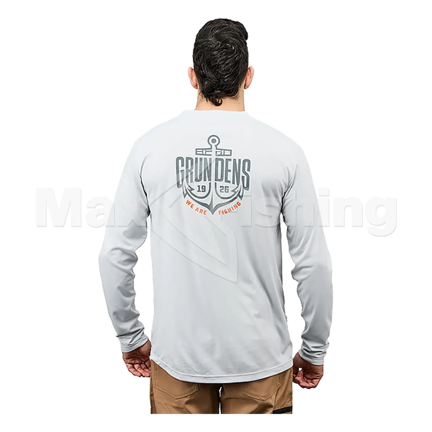 Лонгслив Grundens Logo Anchor LS Tech Tee S Grey Mist