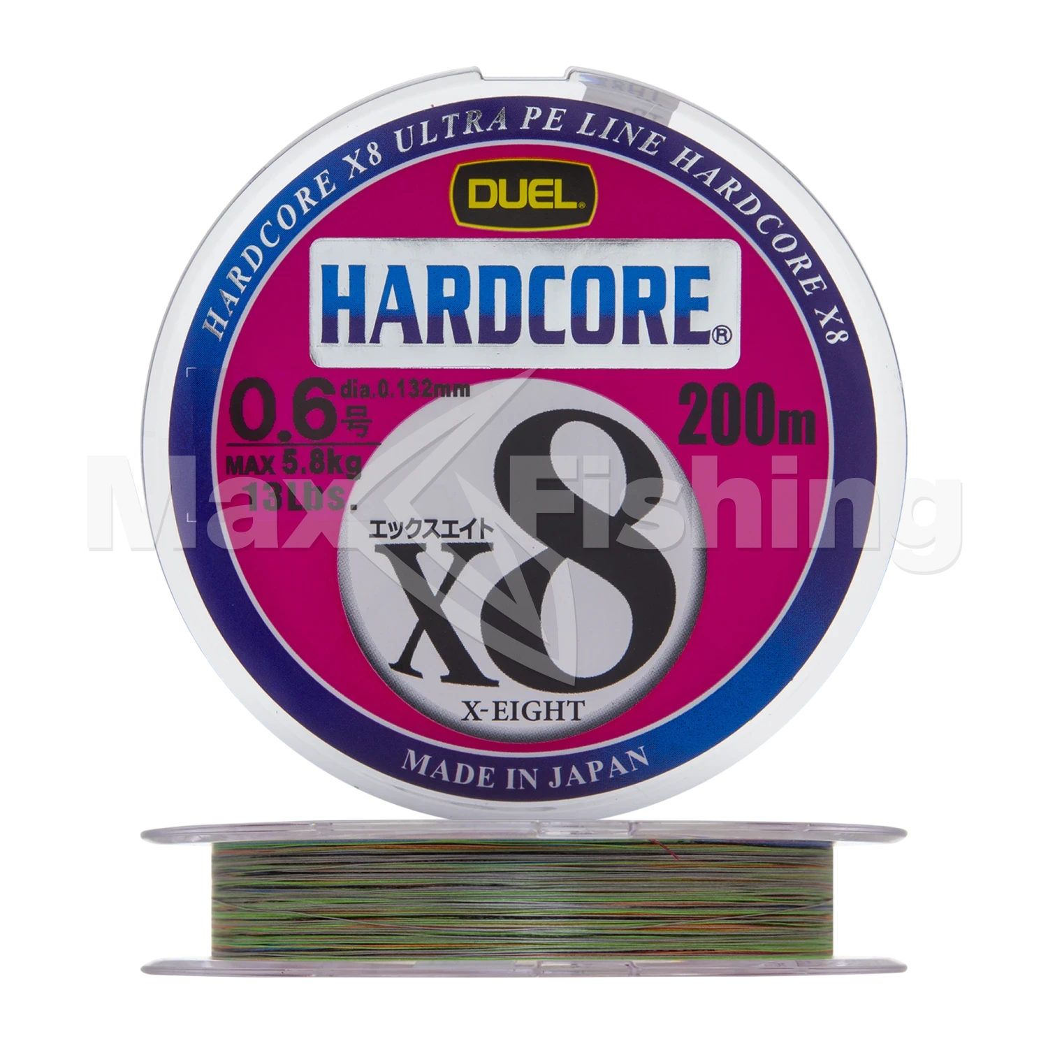 Шнур плетеный Duel Hardcore PE X8 Super #8 0,48мм 300м (5color)