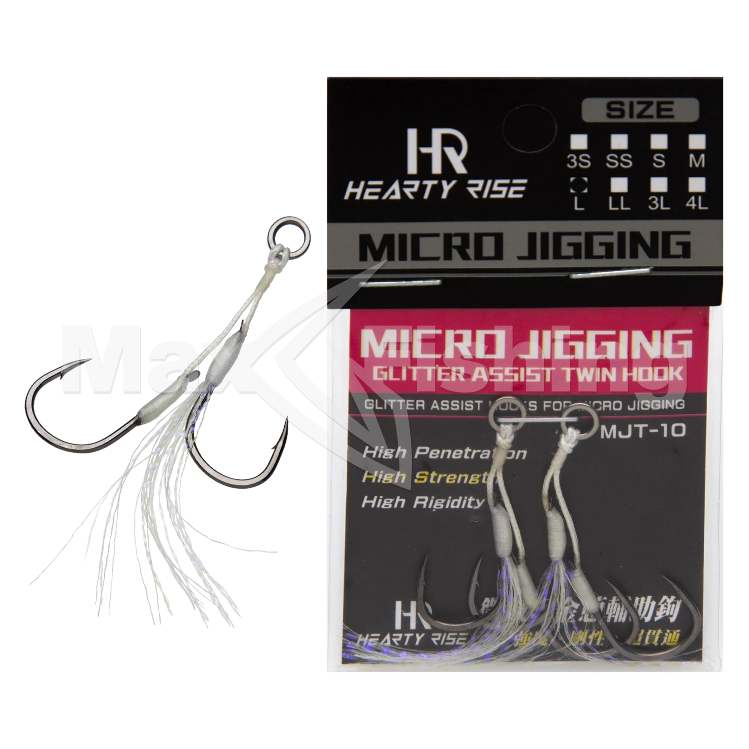 Крючок-ассист Hearty Rise Micro Jigging Glitter Assist Hook MJT-10 #6 (SS) (2 пары)