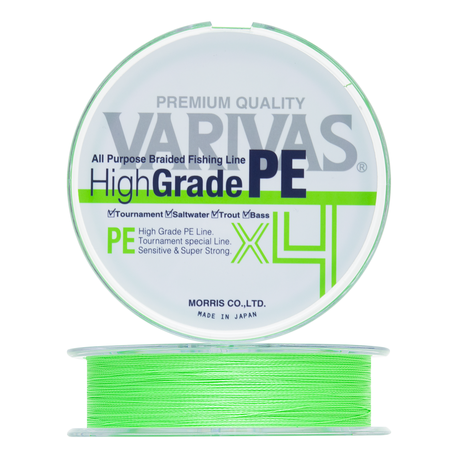 Шнур плетеный Varivas High Grade PE X4 #2 0,235мм 150м (flash green)