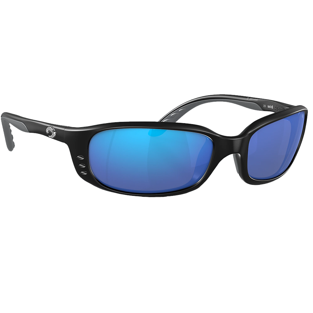 Очки солнцезащитные поляризационные Costa Brine 580 GLS Matte Black/Blue Mirror