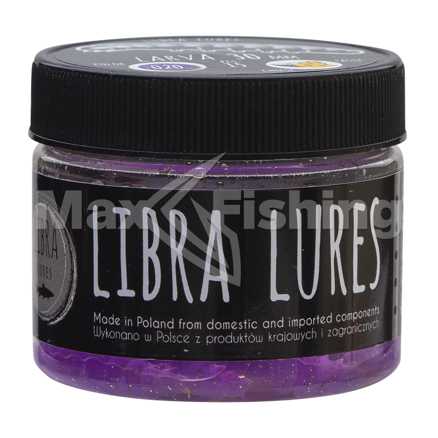 Приманка силиконовая Libra Lures Larva 30мм Cheese #020 Purple With Glitter