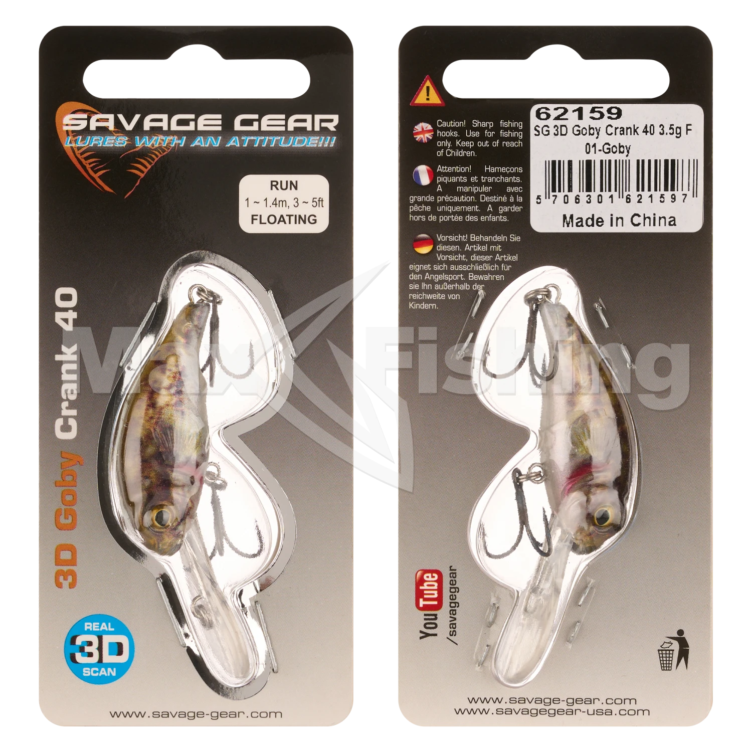 Воблер Savage Gear 3D Goby Crank 40 F #Goby