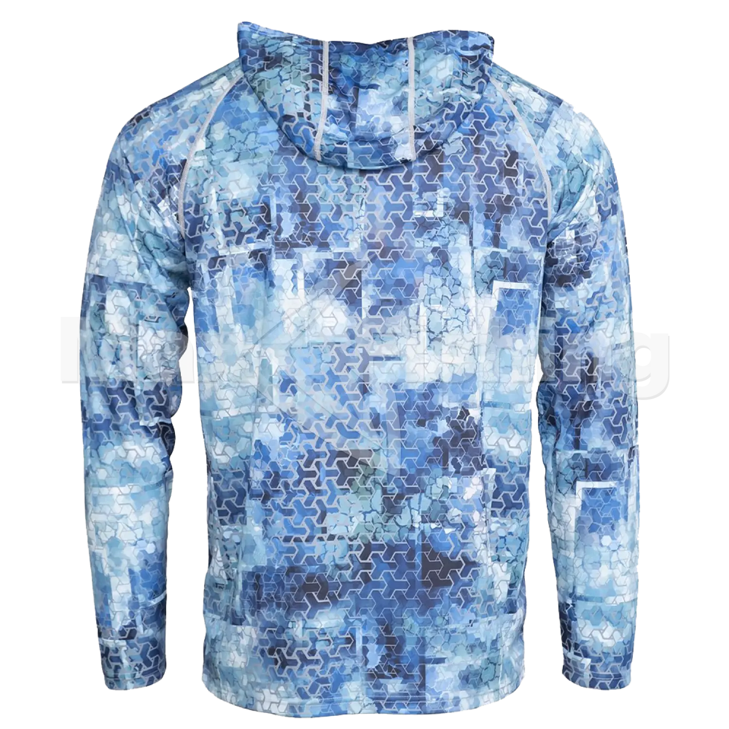 Лонгслив FHM Mark Hoodie S принт голубой
