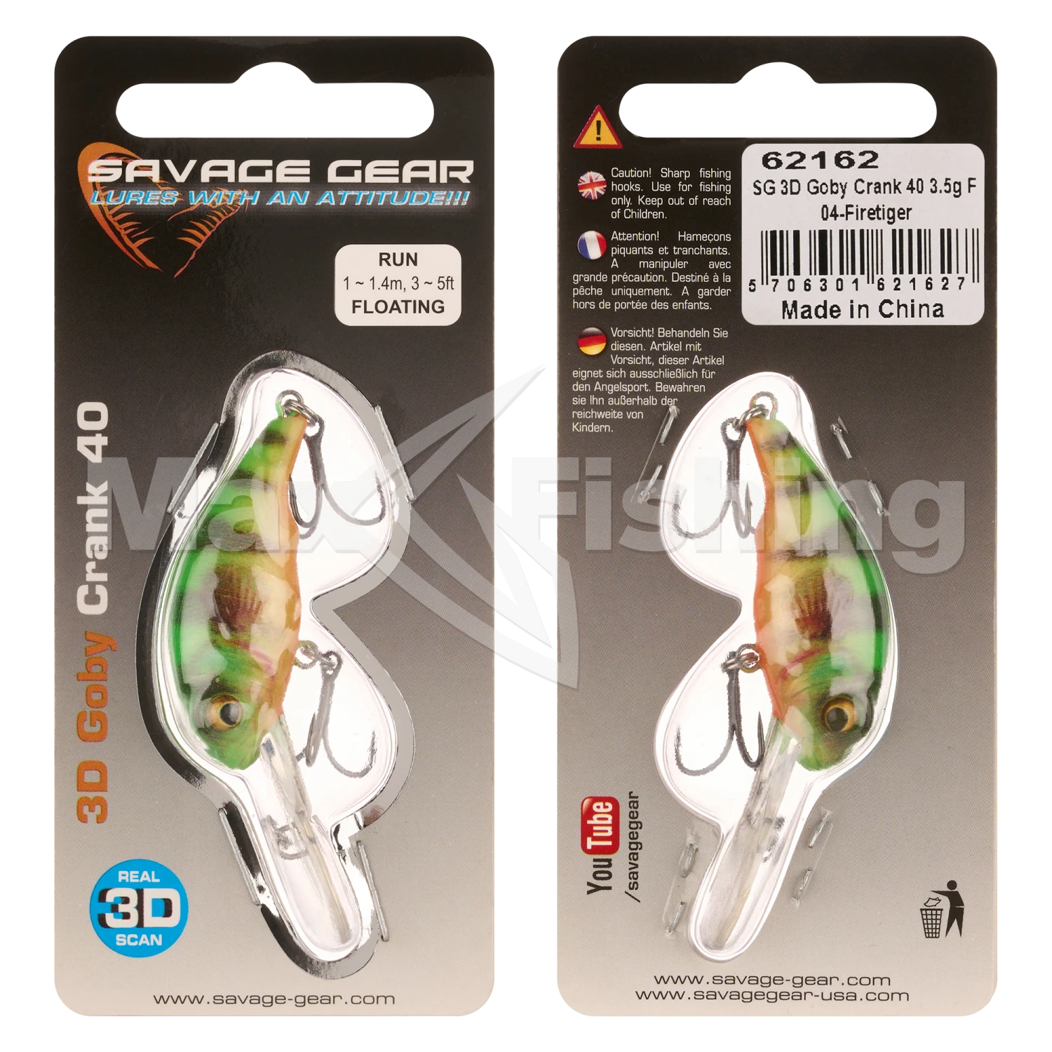 Воблер Savage Gear 3D Goby Crank 40 F #Firetiger