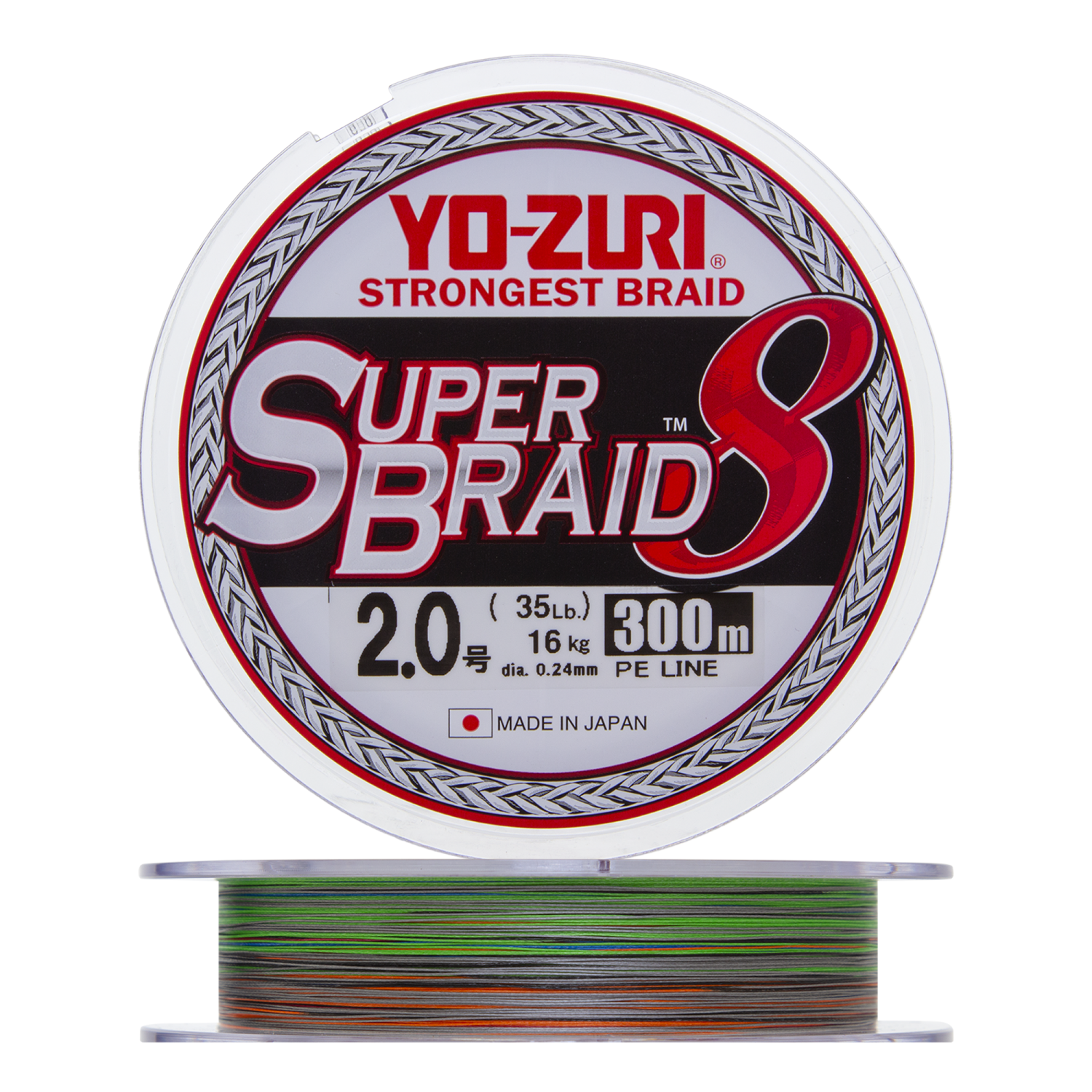 Шнур плетеный Yo-Zuri PE Superbraid 8 #2 0,24мм 300м (5color)