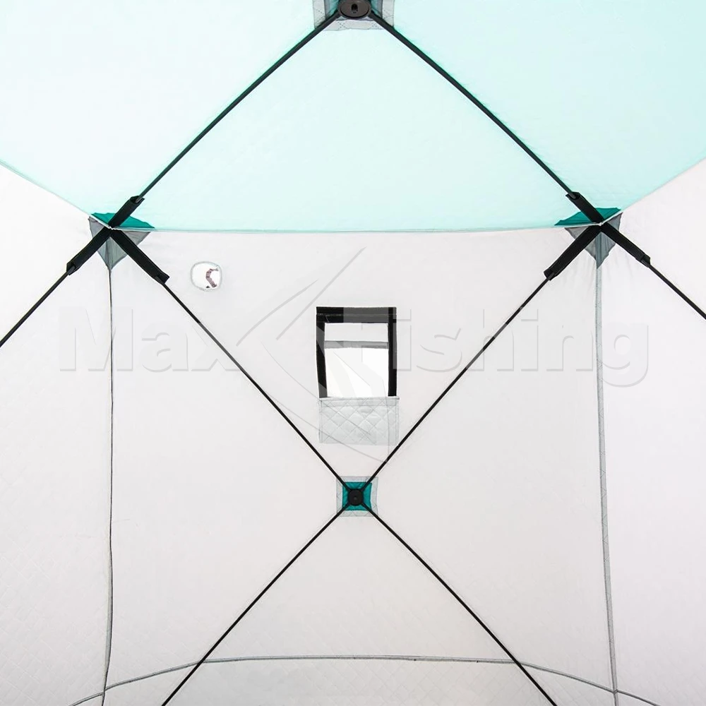 Палатка зимняя Premier Куб Комфорт 1,8х1,8 утепленная Biruza/Gray