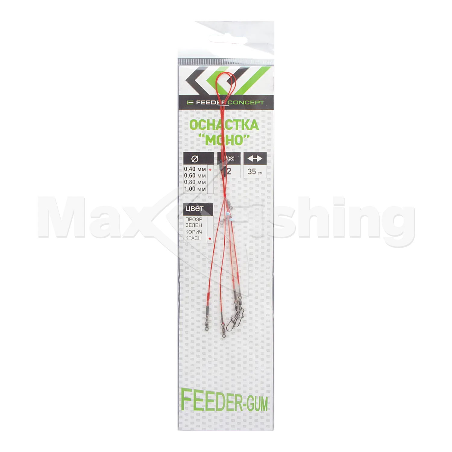 Оснастка фидерная Feeder Concept Моно Feeder-Gum 40см для кормушки 60гр красная нить