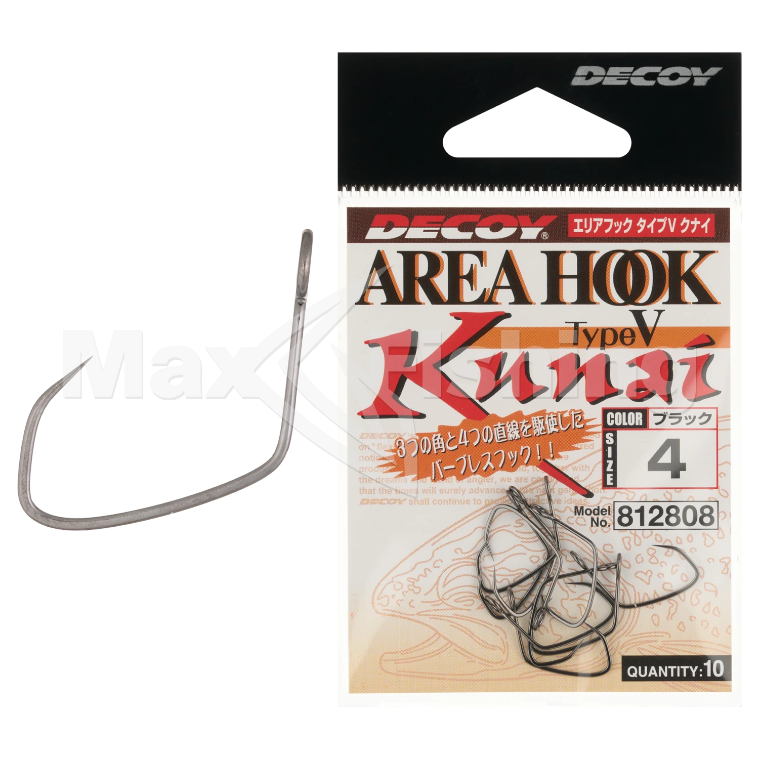 Крючок одинарный Decoy AH-5 Area Hook Kunai #4 (10шт)