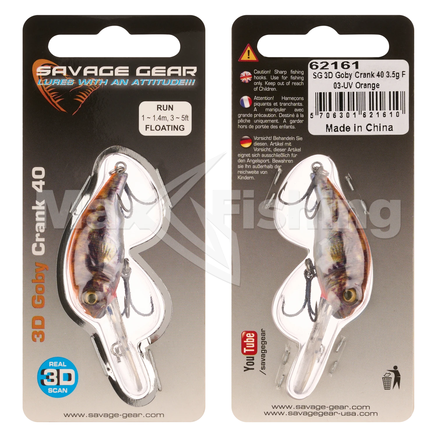 Воблер Savage Gear 3D Goby Crank 40 F #Orange