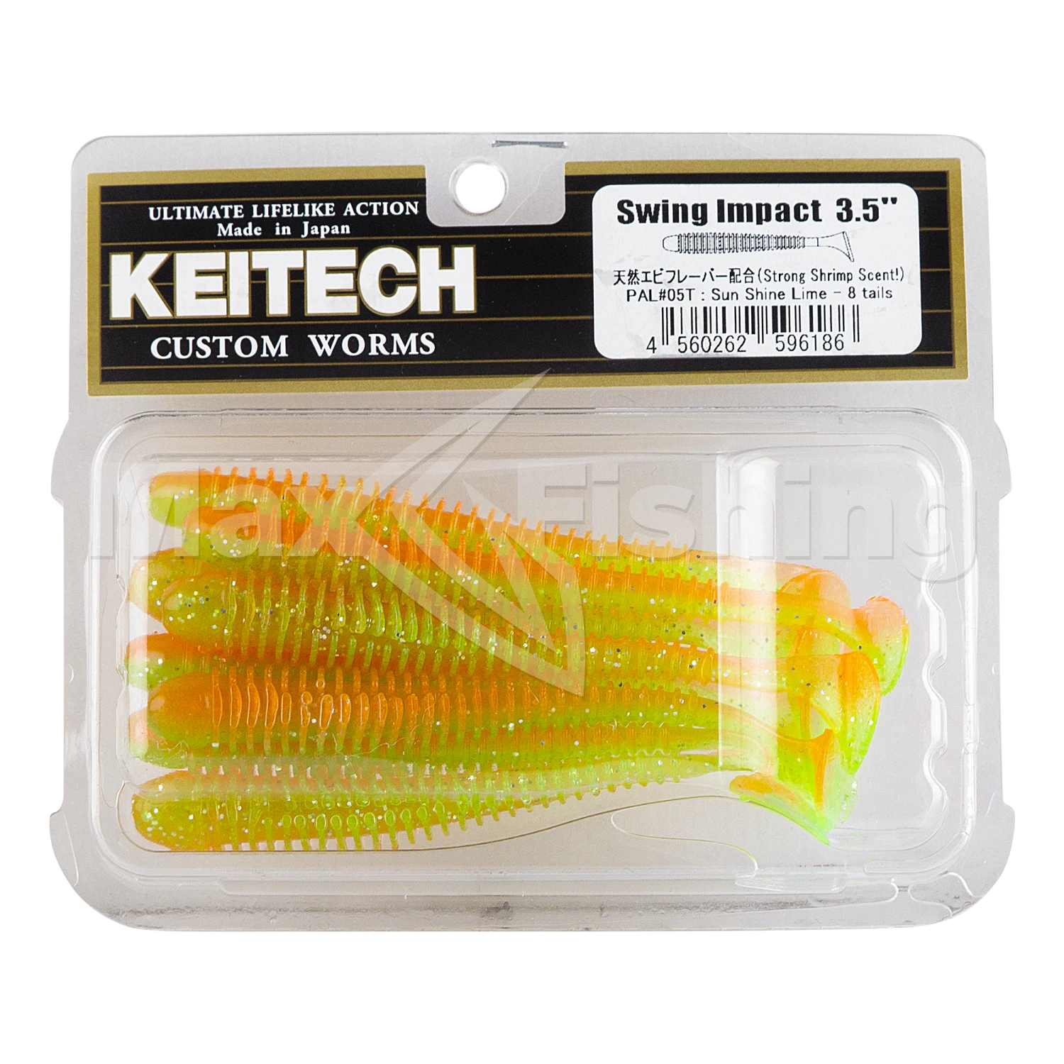 Приманка силиконовая Keitech Swing Impact 3,5" #PAL05 Sun Shine Lime