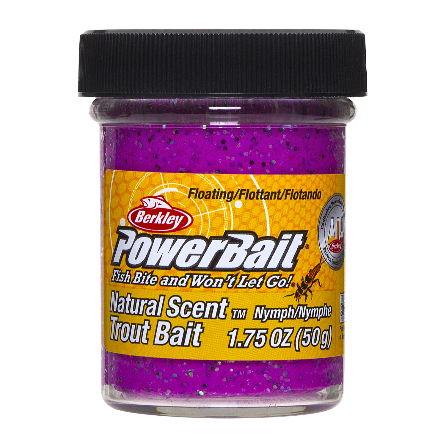 Паста форелевая Berkley PowerBait Natural Scent Trout Bait 50гр Nyrnph #Nymph with Glitter