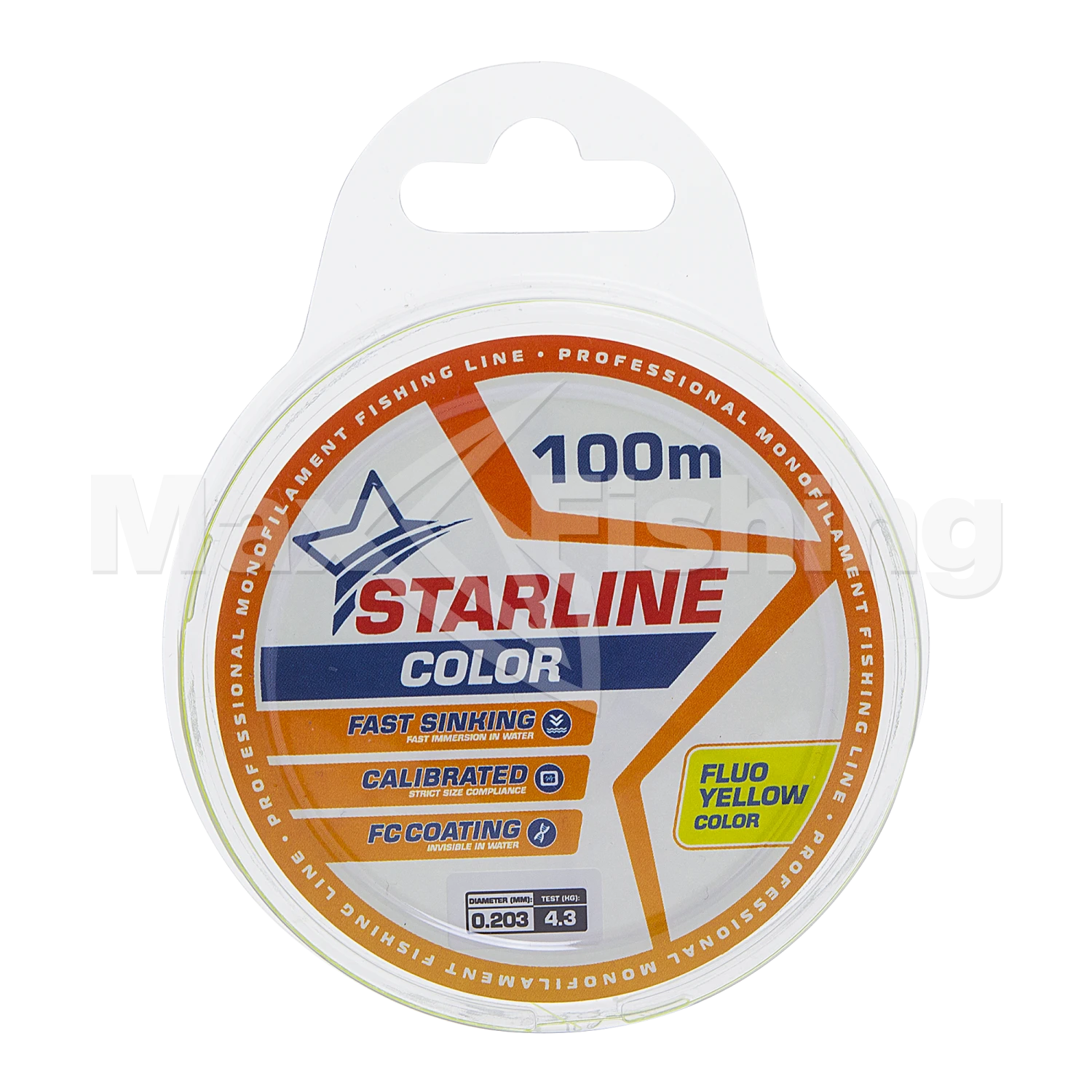 Леска монофильная IAM Starline 0,203мм 100м (fluo yellow)