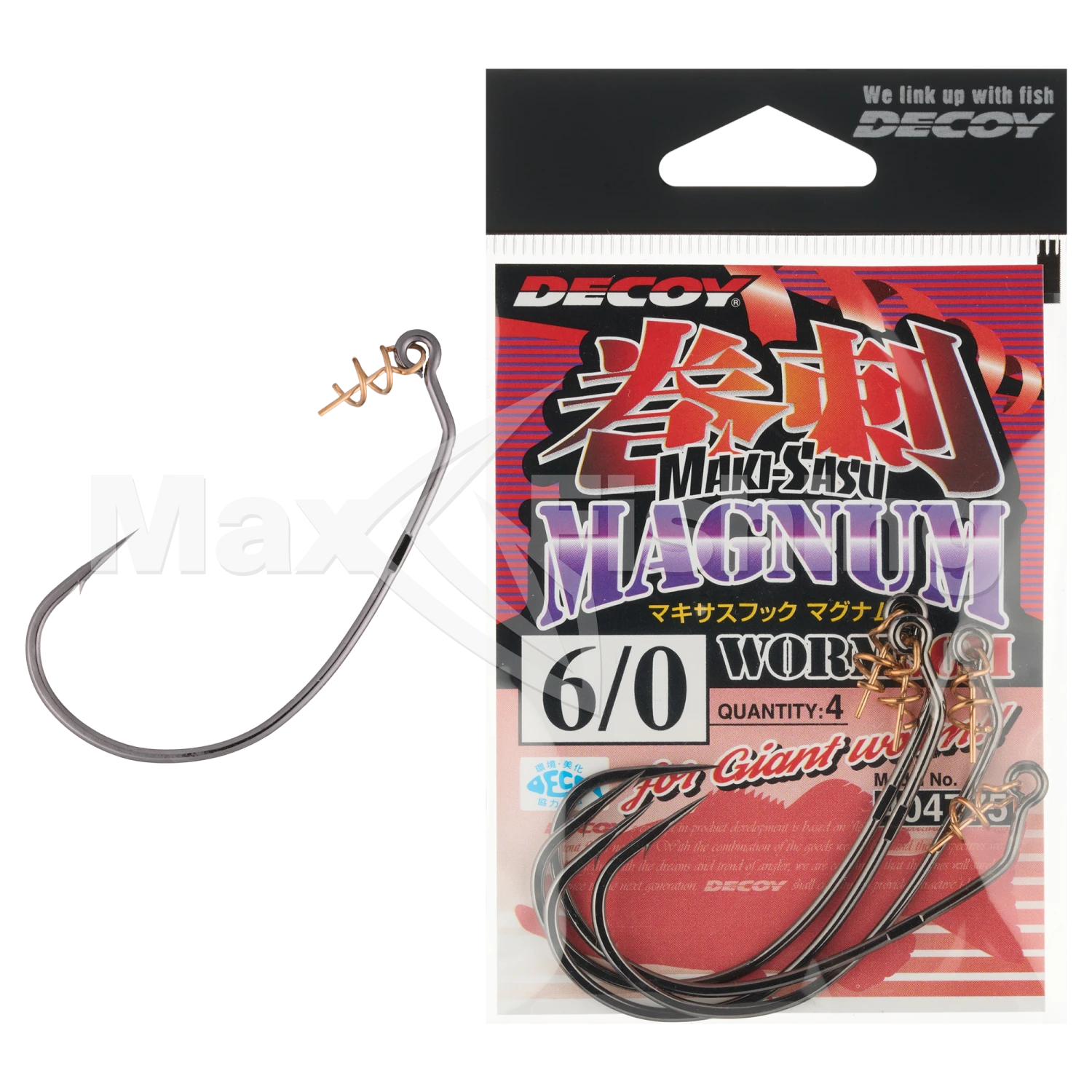 Крючок офсетный Decoy Worm 30M Makisasu Hook Magnum #6/0 (4шт)
