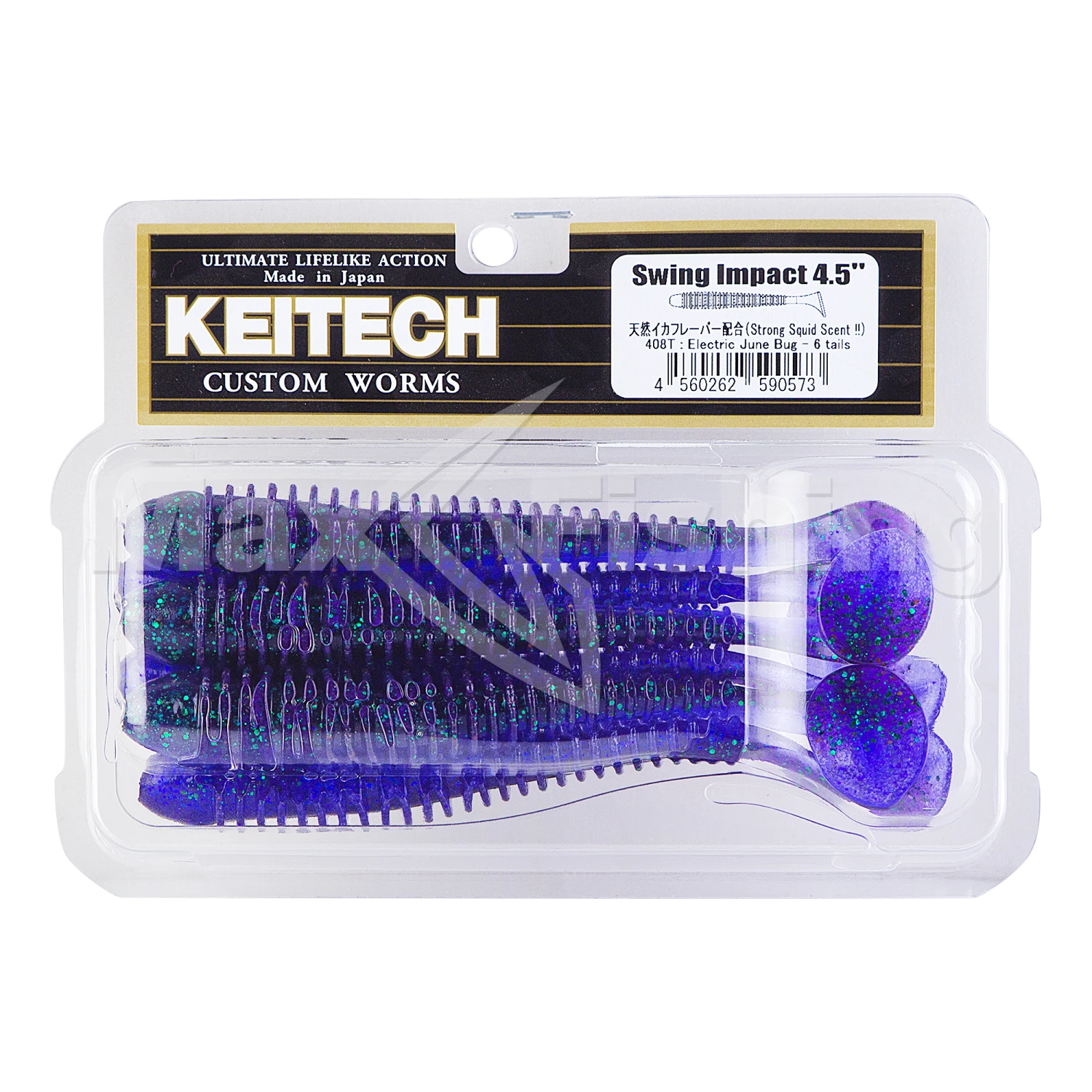 Приманка силиконовая Keitech Swing Impact 4,5" #408 Electric June Bug