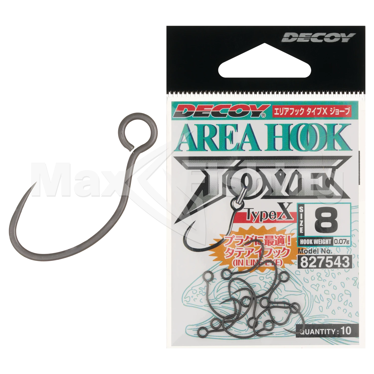 Крючок одинарный Decoy AH-10 Area Hook Type X Jove #8 (10шт)