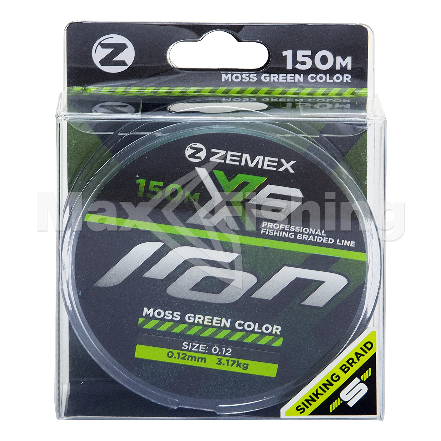 Шнур плетеный Zemex Iron X5 0,12мм 150м (moss green)