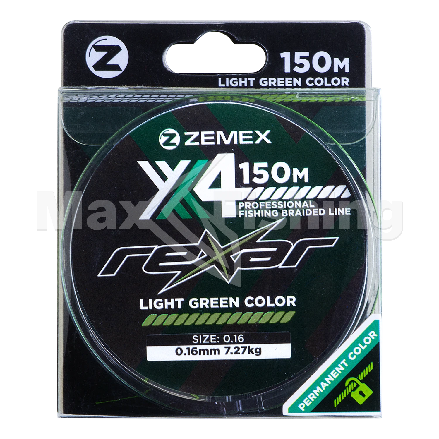 Шнур плетеный Zemex Rexar X4 0,16мм 150м (light green)