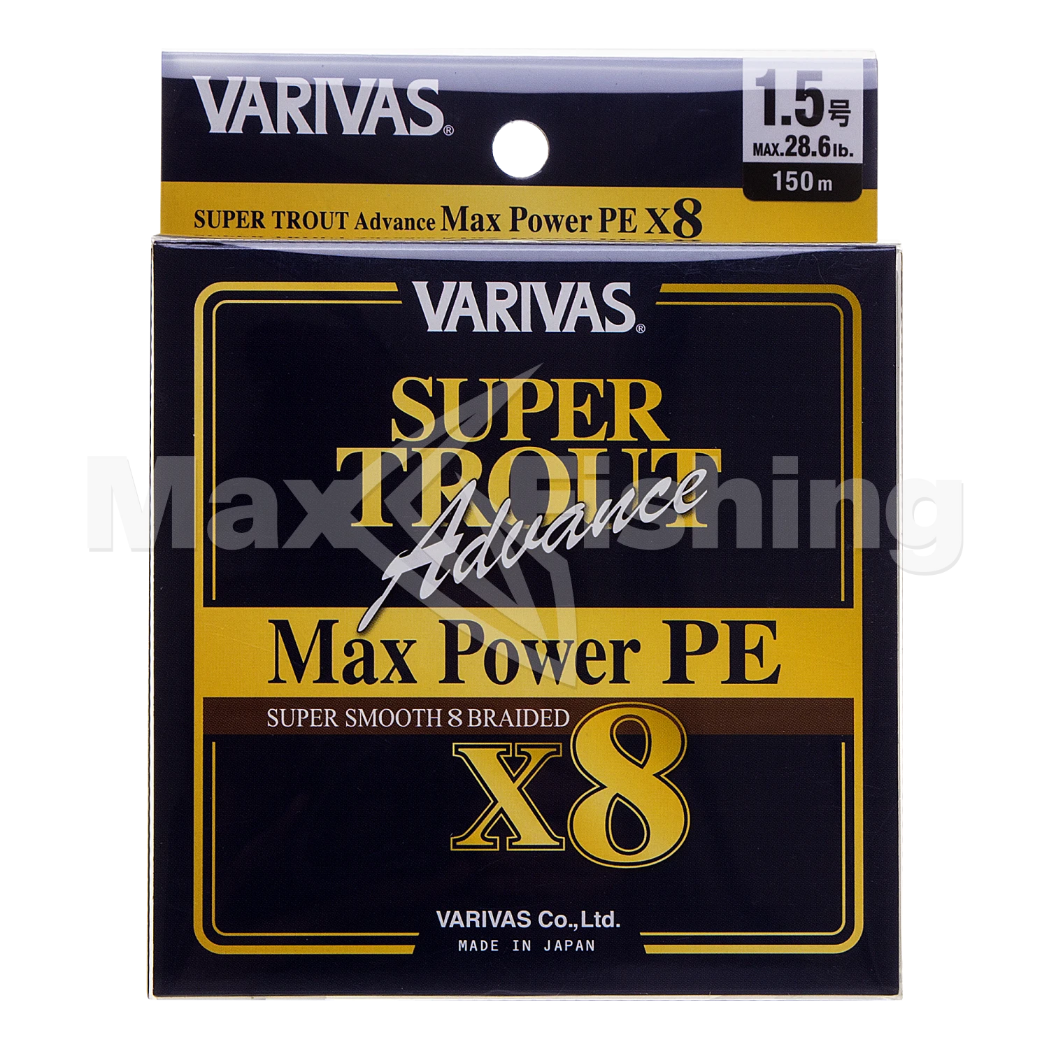 Шнур плетеный Varivas Super Trout Advance Max Power PE X8 #1,5 0,205мм 150м (champagne gold white marking)