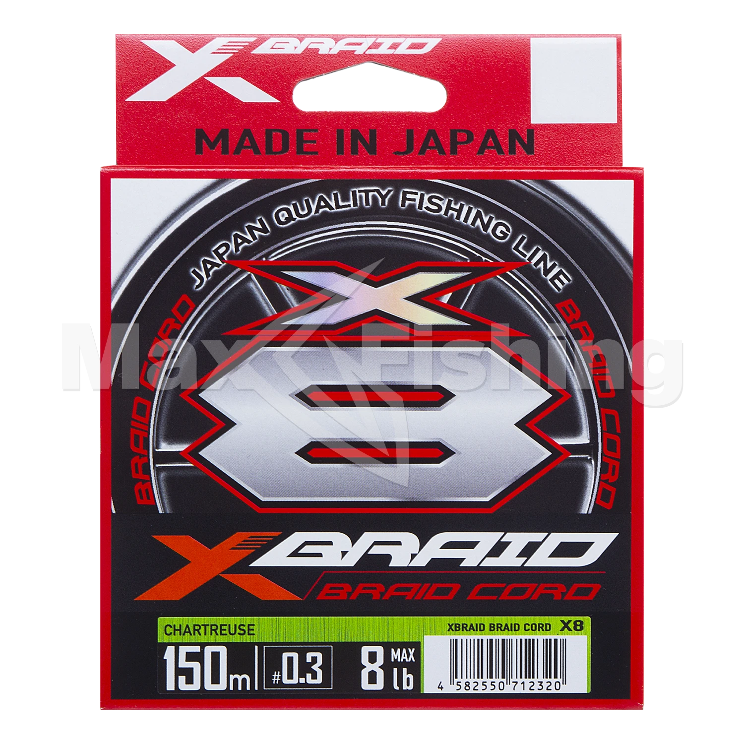 Шнур плетеный YGK X-Braid Braid Cord X8 #0,3 0,09мм 150м (chartreuse)